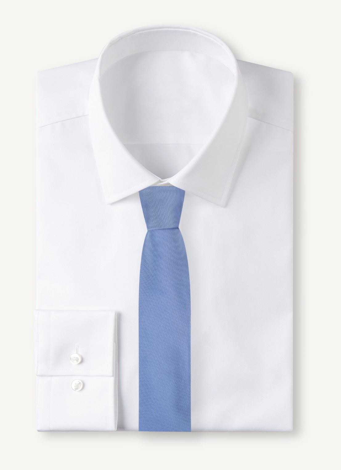 Profuomo Stropdas van zijde - voorkant 2 middenblauw