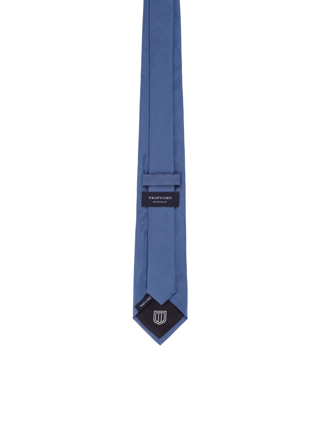 Profuomo Stropdas van zijde - achterkant 2 middenblauw