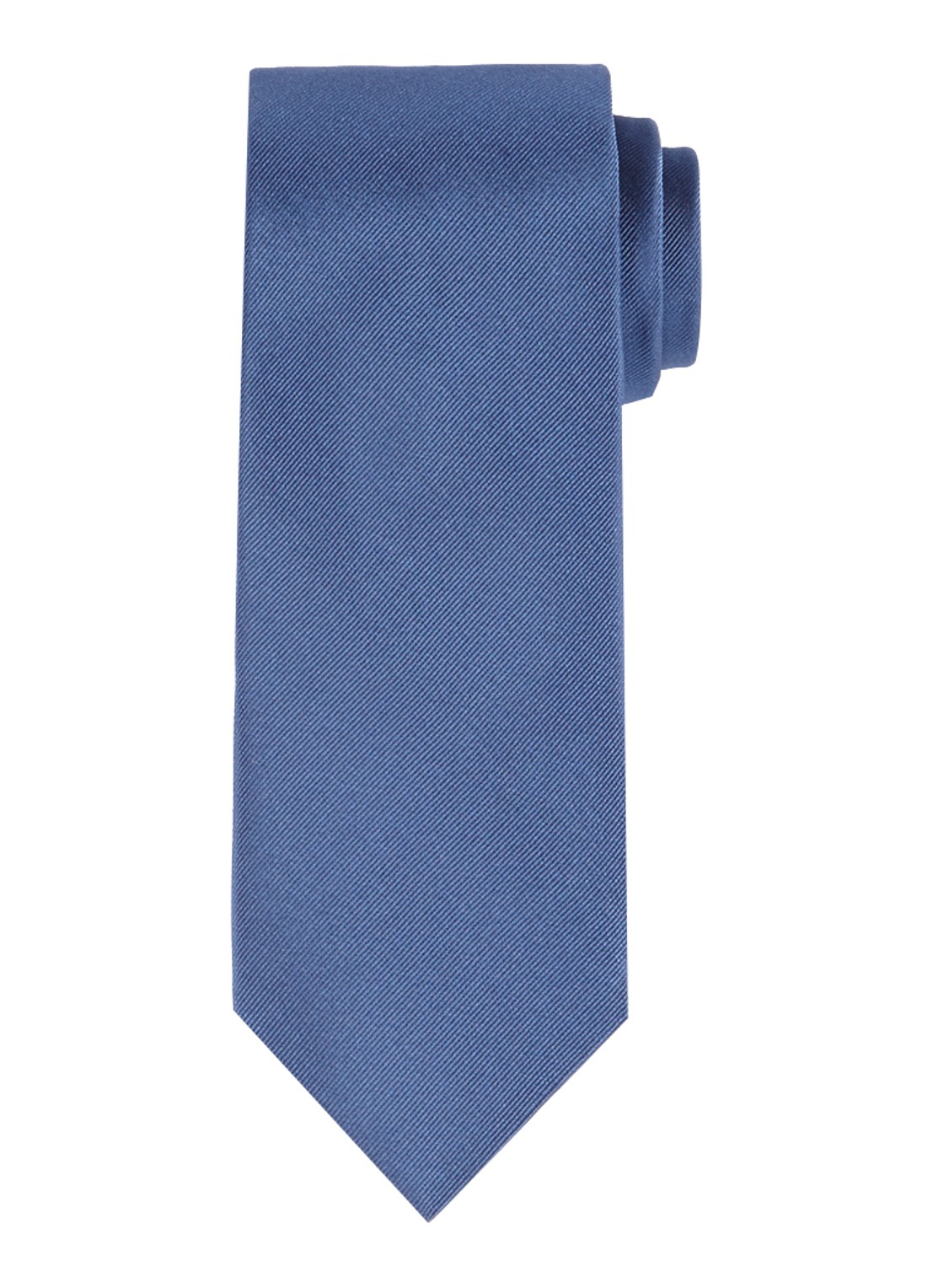 Profuomo Stropdas van zijde - voorkant middenblauw