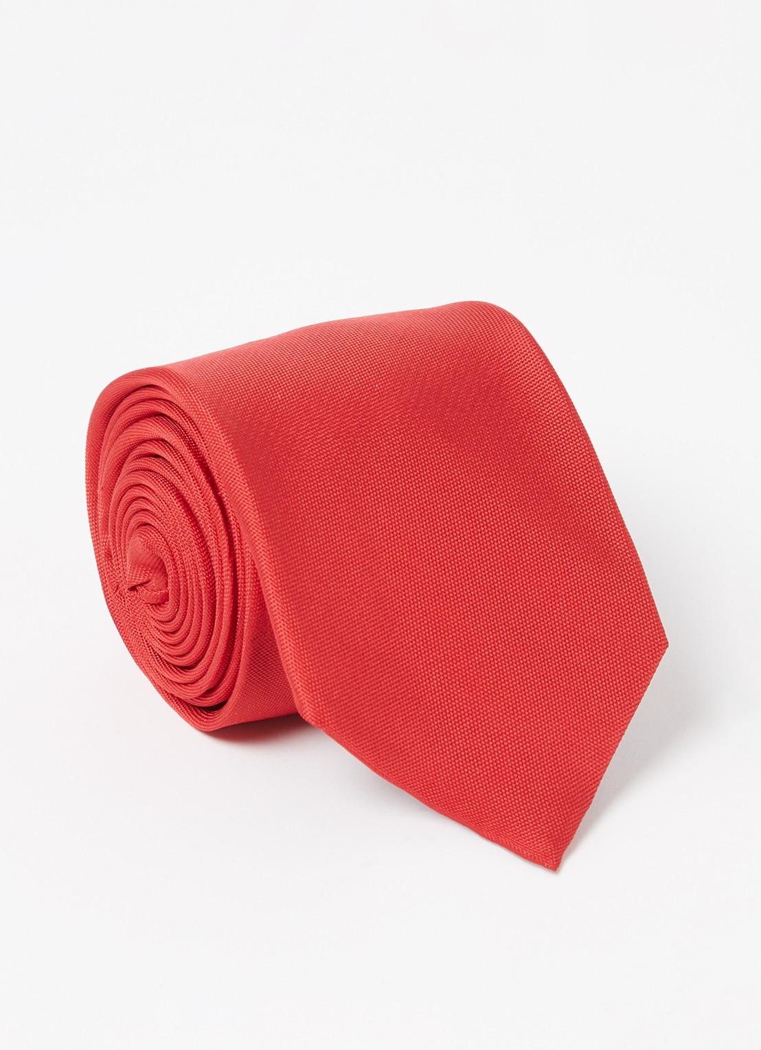 Profuomo Stropdas van zijde  - voorkant steenrood