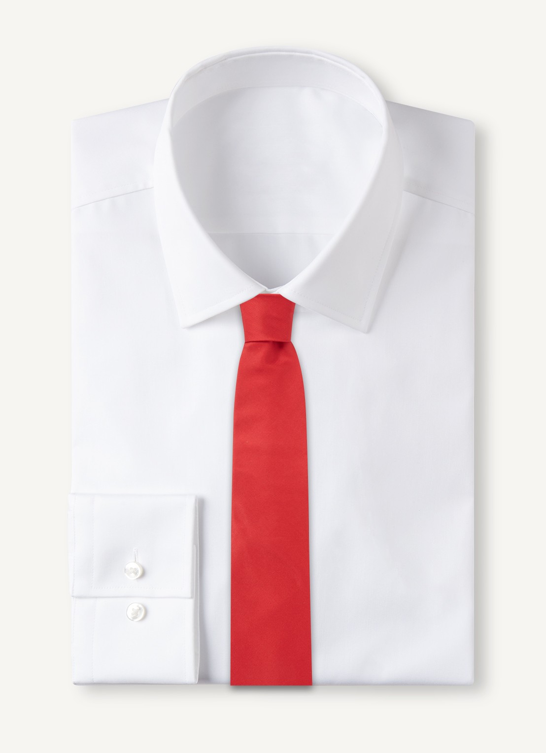 Profuomo Stropdas van zijde  - voorkant 2 steenrood