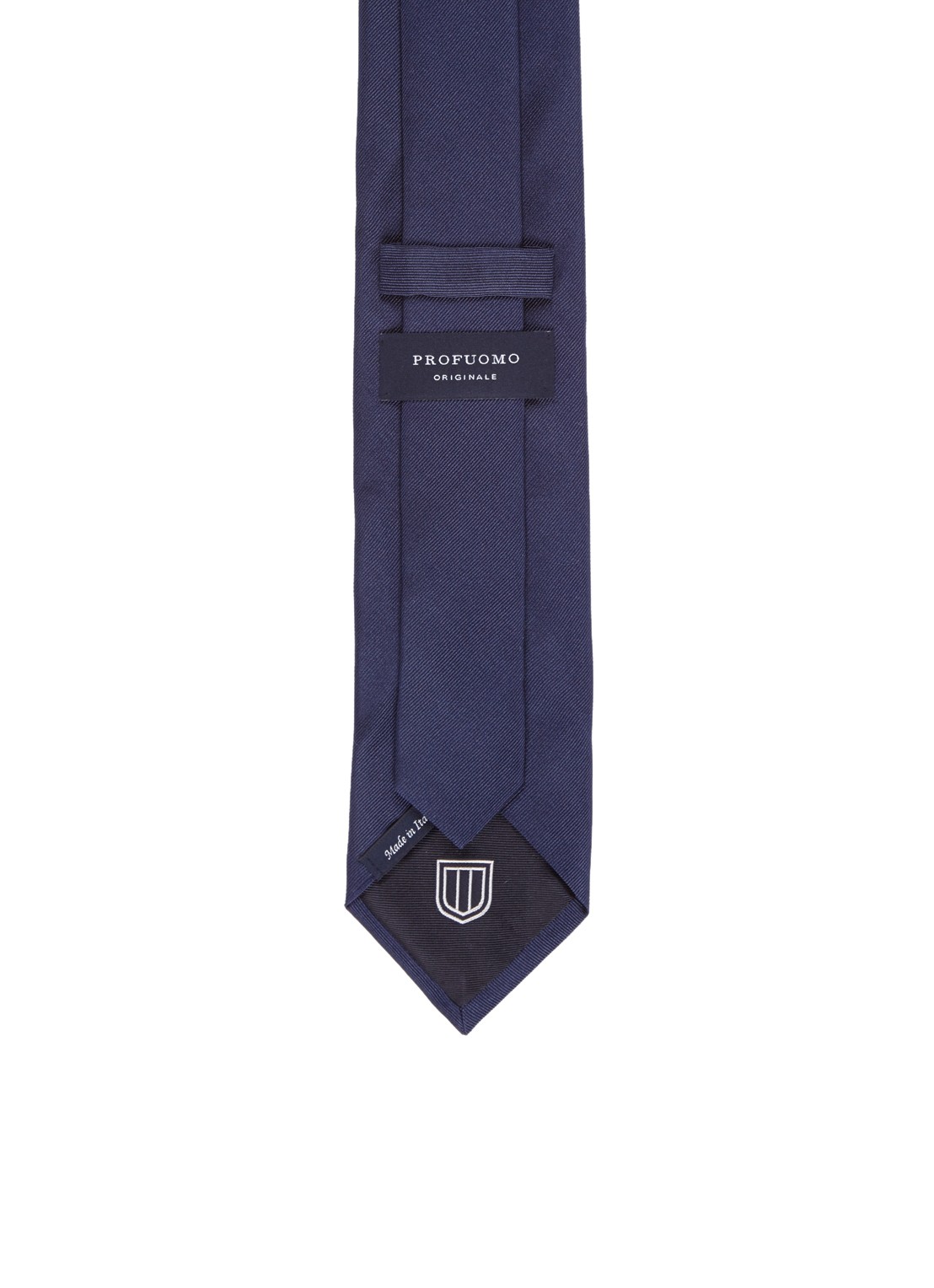 Profuomo Stropdas van zijde - achterkant 2 donkerblauw