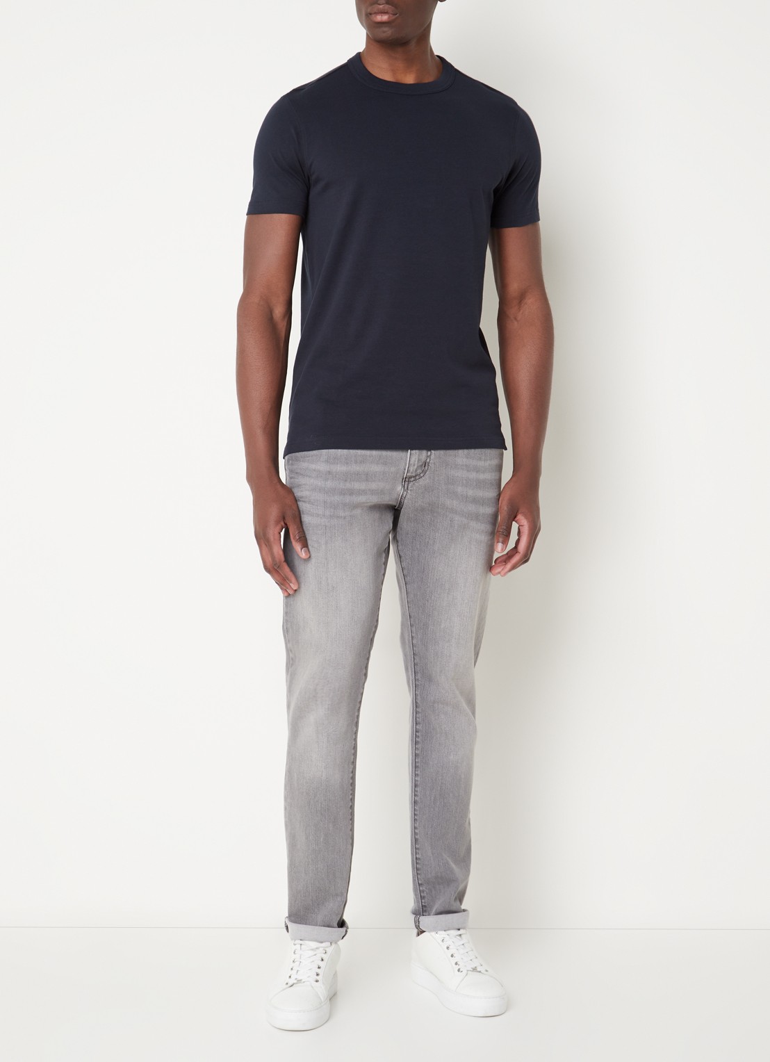 Profuomo T-shirt met logo - voorkant 3 donkerblauw