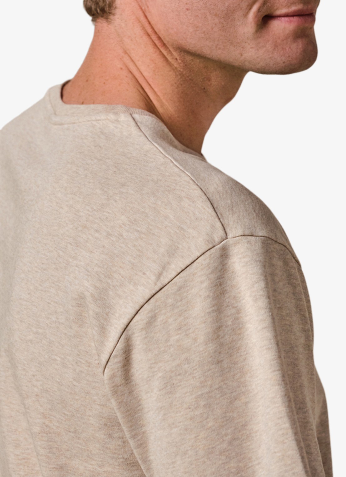 Profuomo T-shirt met ronde hals - achterkant 6 zand