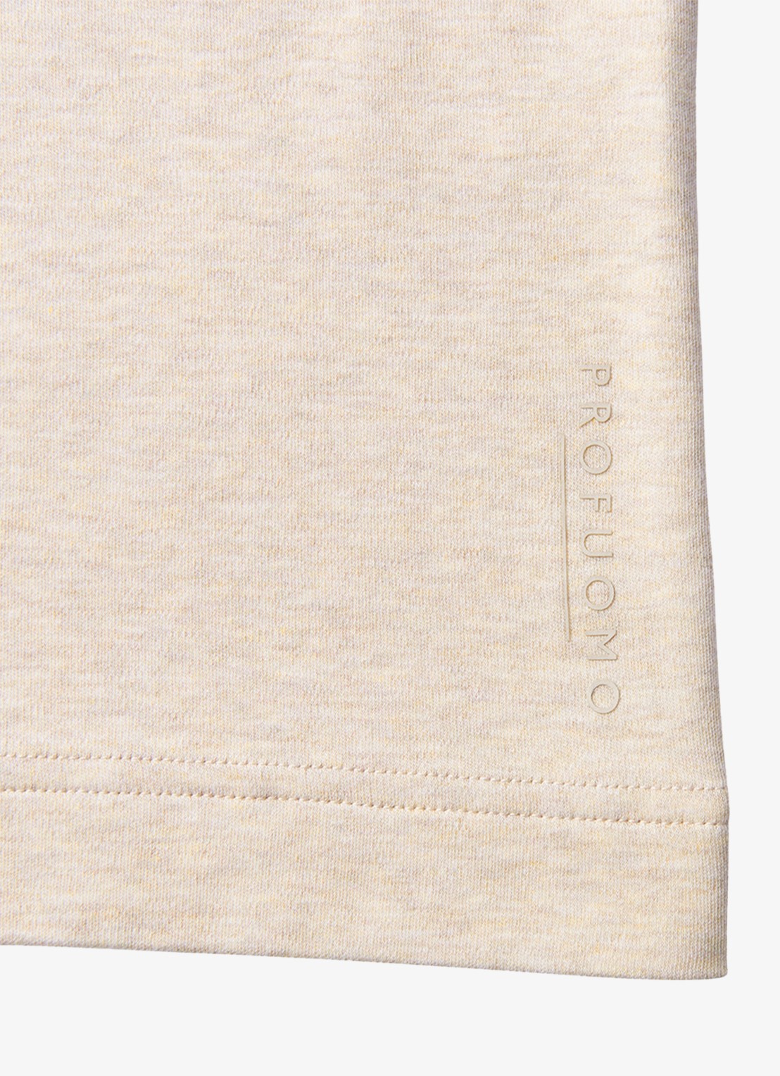 Profuomo T-shirt met ronde hals - detail 3 zand
