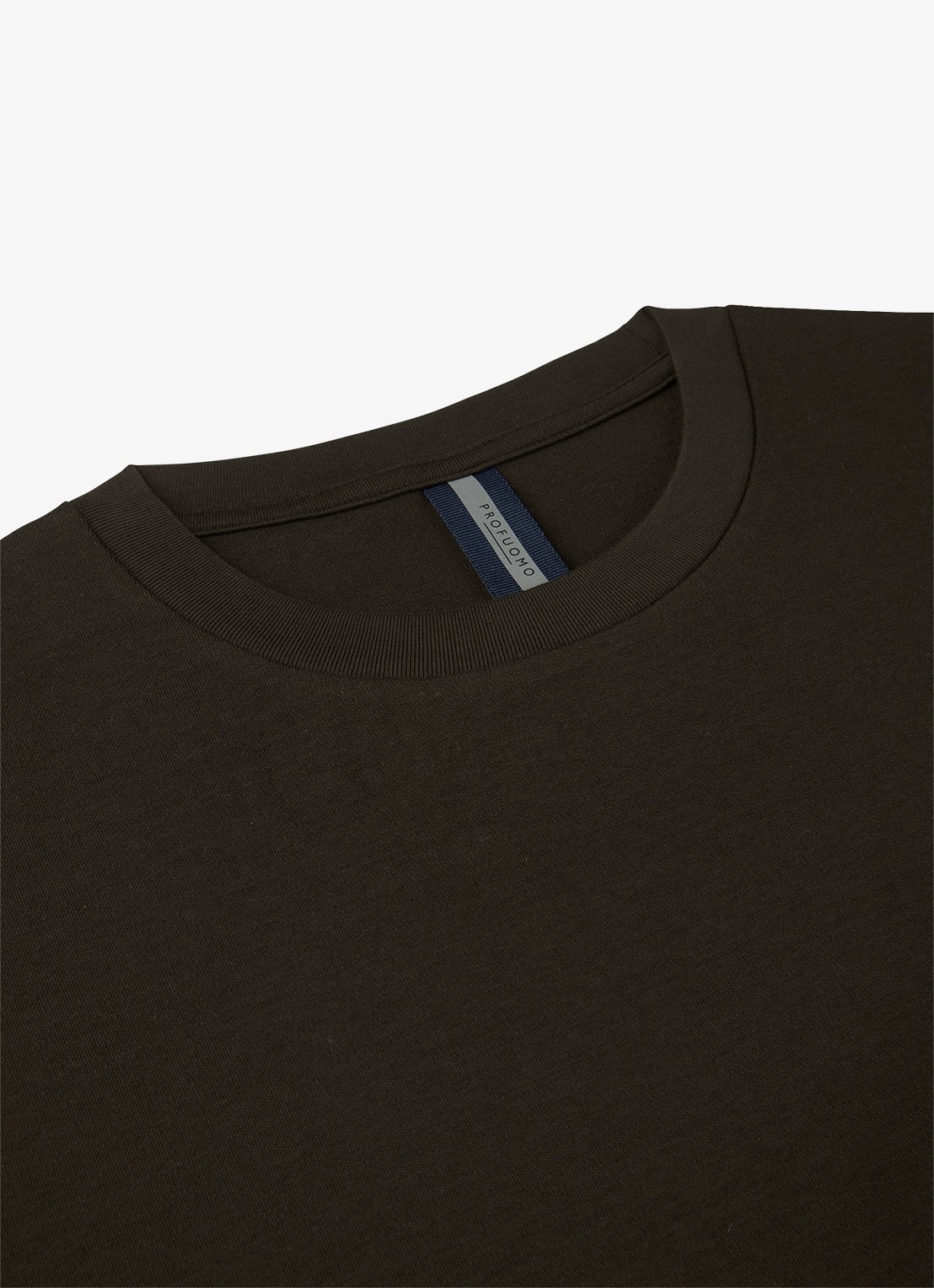 Profuomo T-shirt met ronde hals - detail 5 donkerbruin