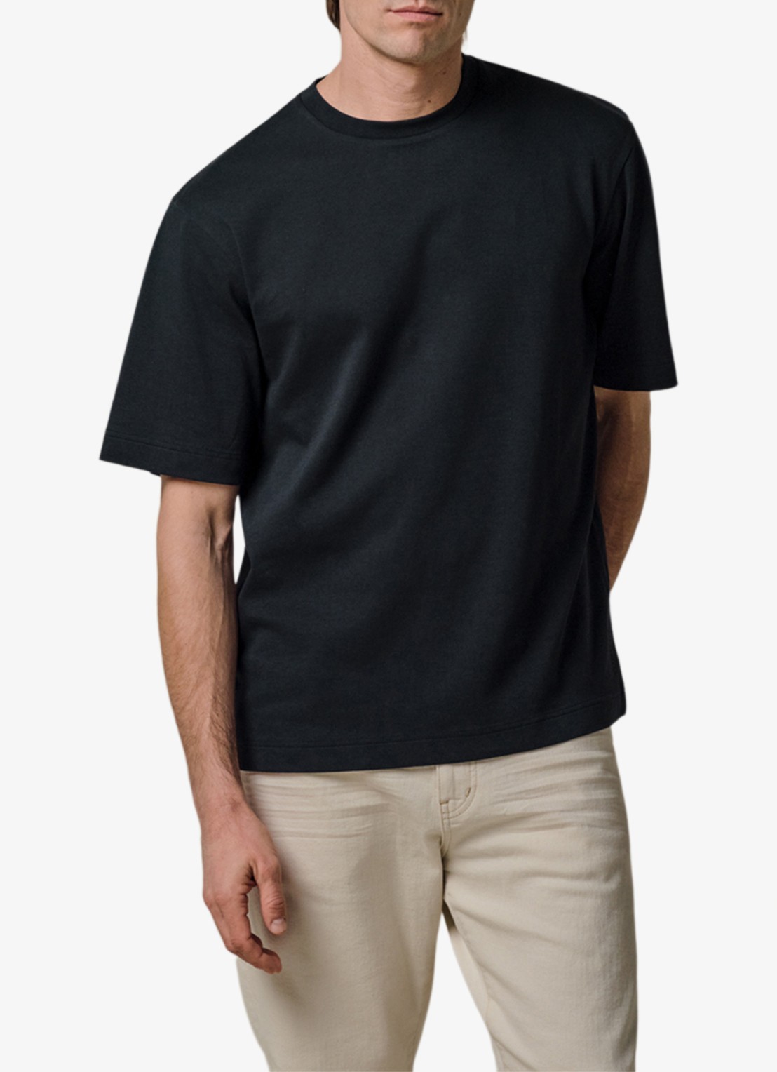 Profuomo T-shirt met ronde hals - detail 4 donkerblauw