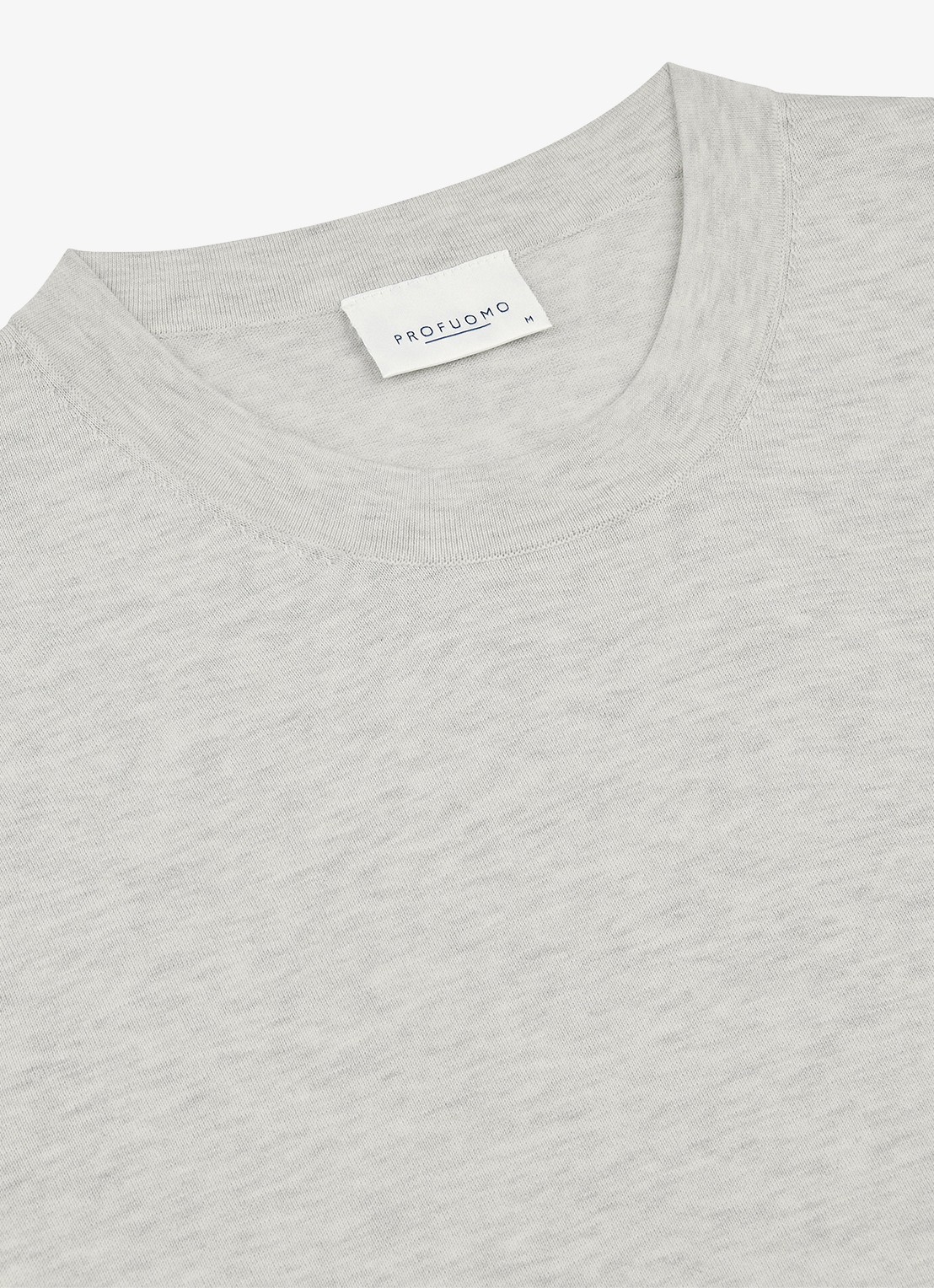 Profuomo T-shirt met ronde hals - detail 4 lichtgrijs