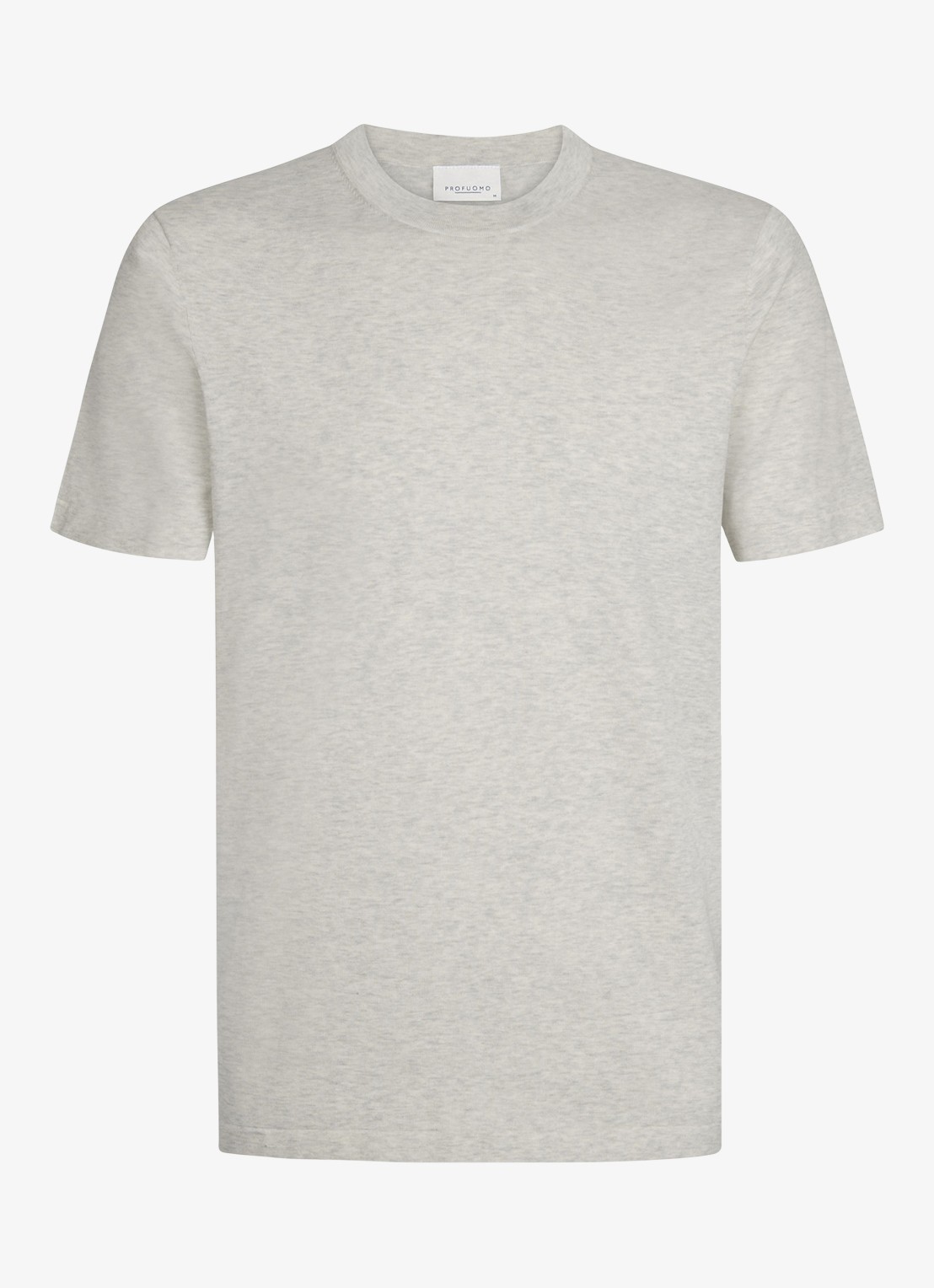 Profuomo T-shirt met ronde hals - voorkant lichtgrijs