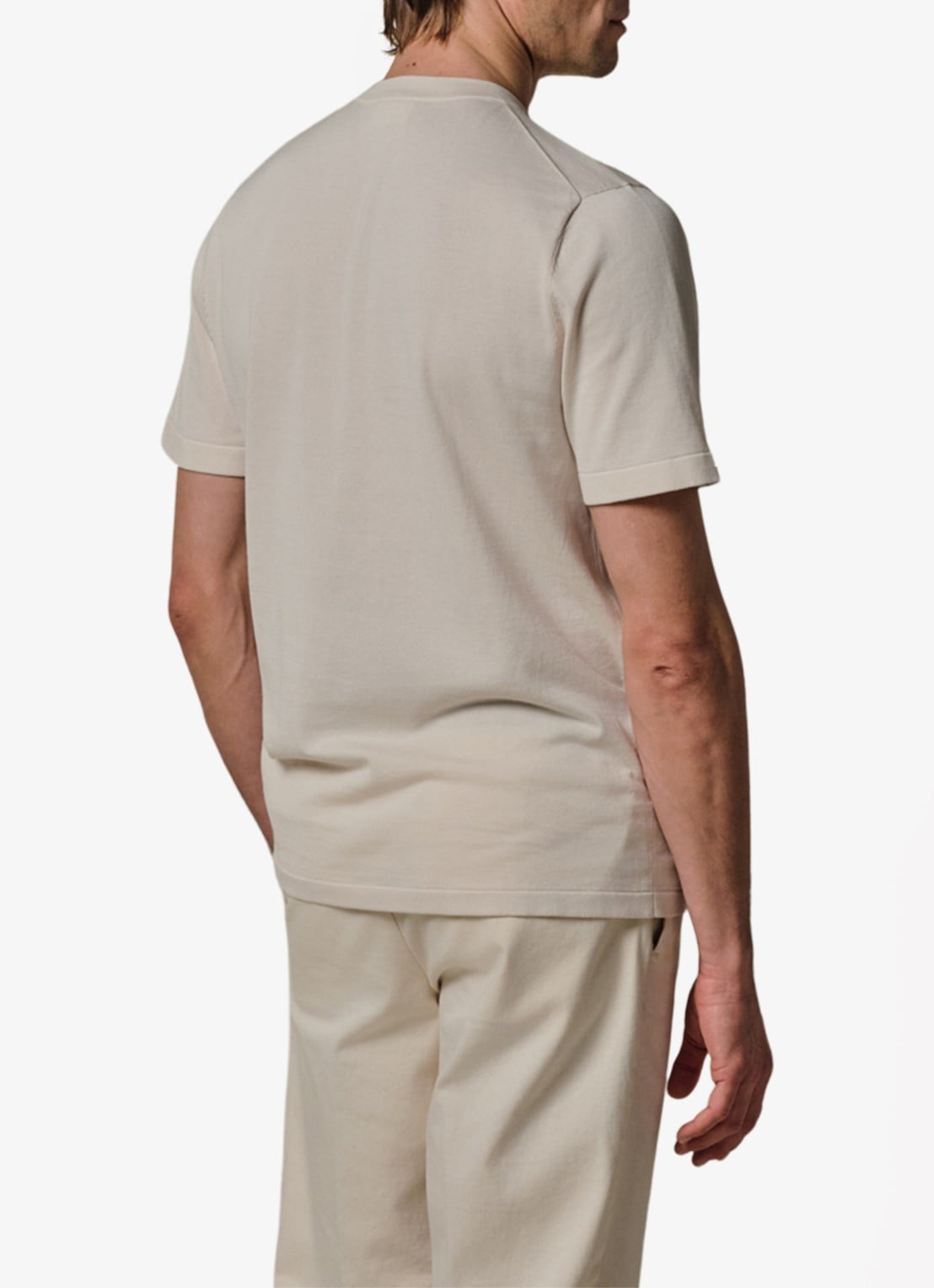 Profuomo T-shirt met ronde hals - achterkant 3 gebroken wit