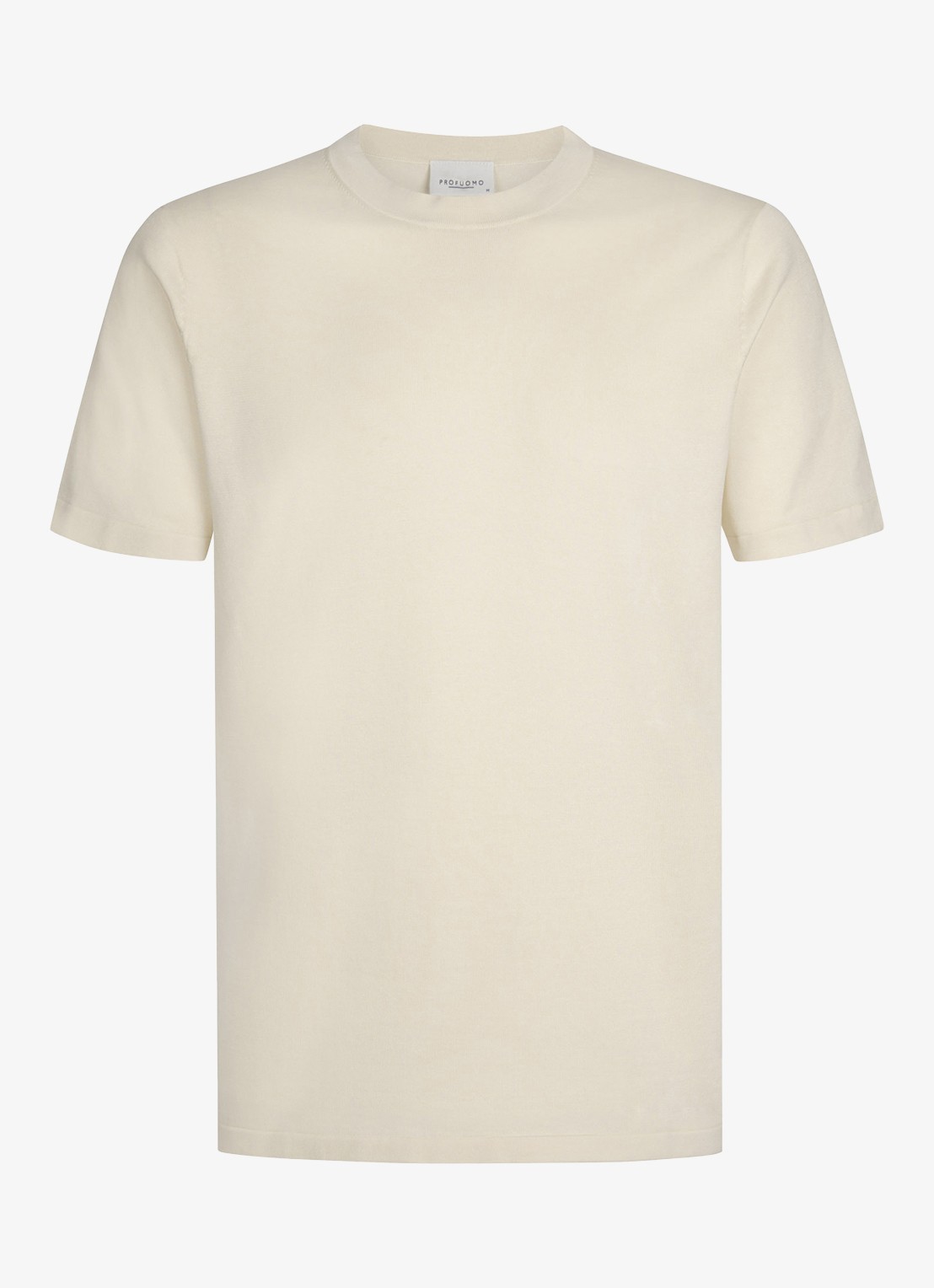 Profuomo T-shirt met ronde hals - voorkant gebroken wit