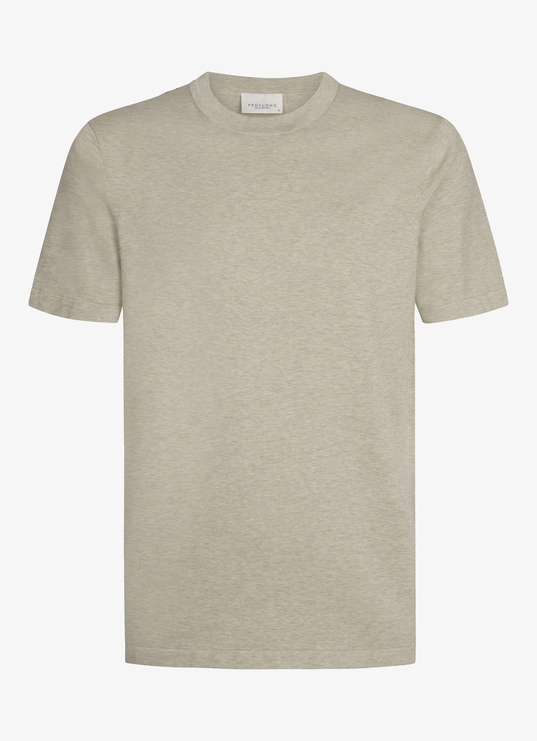 Profuomo T-shirt met ronde hals - voorkant 5 beige