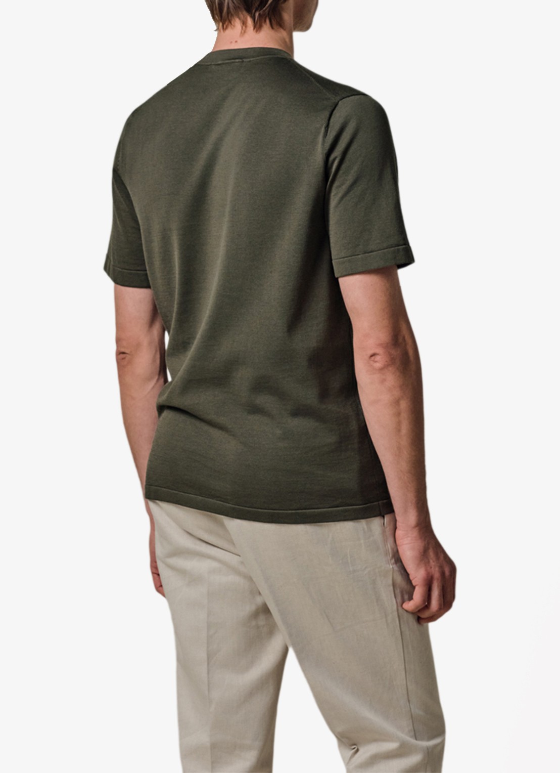 Profuomo T-shirt met ronde hals - achterkant 5 groen