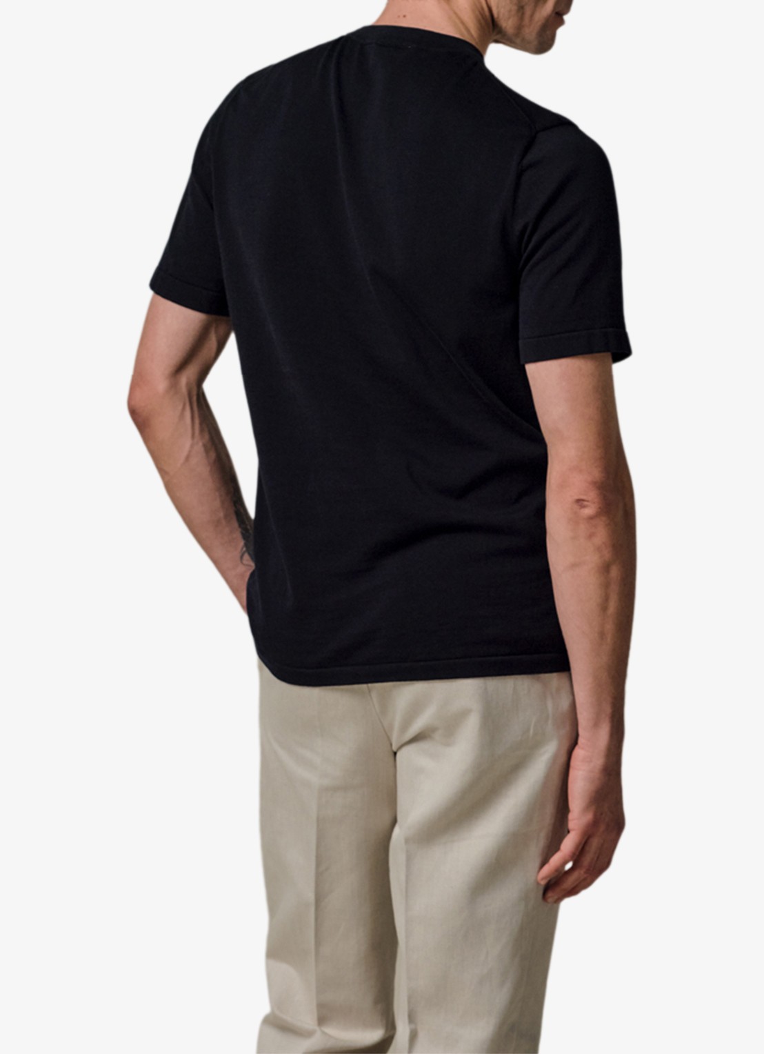 Profuomo T-shirt met ronde hals - achterkant donkerblauw