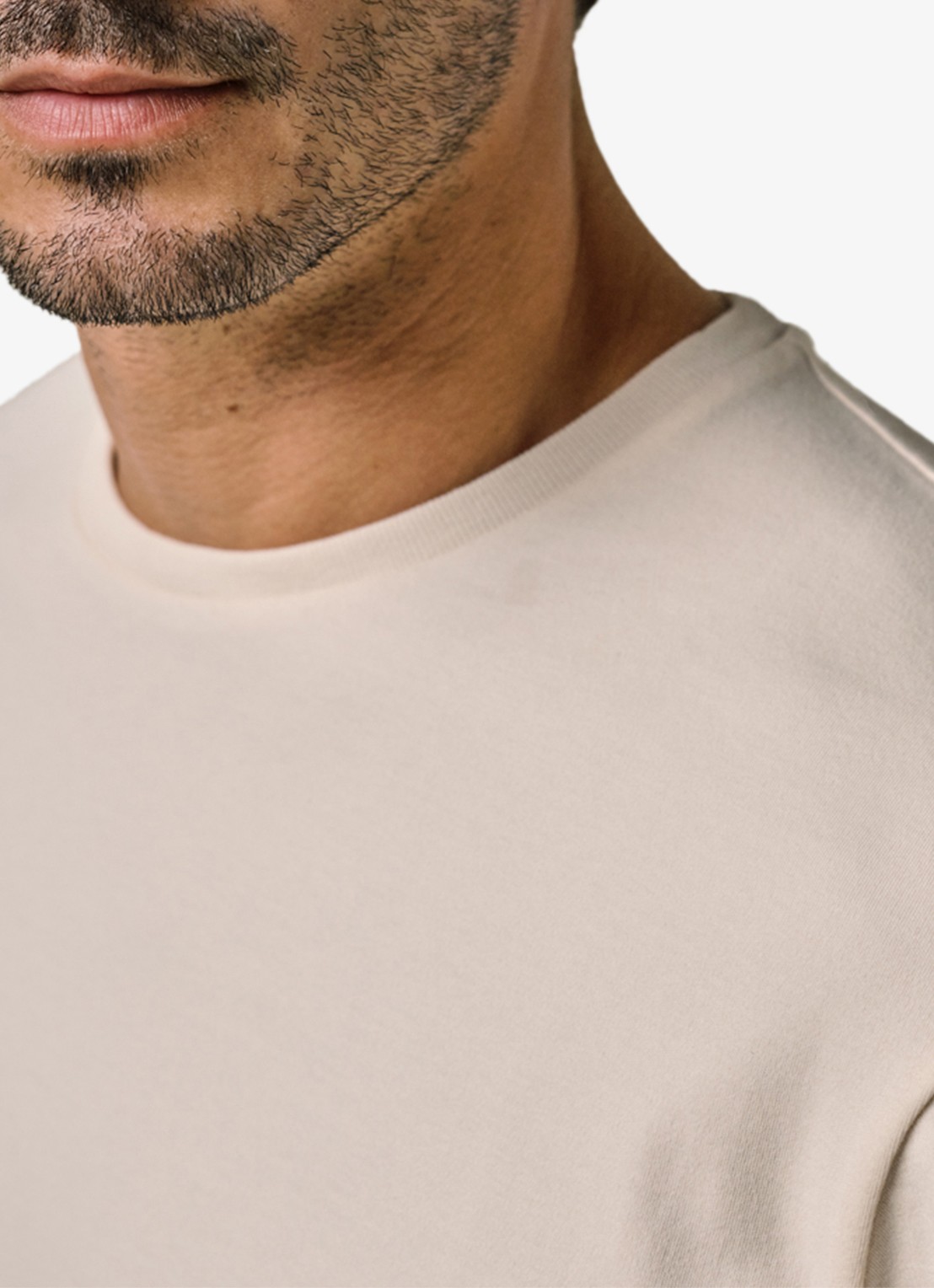 Profuomo T-shirt met stretch - detail 2 creme
