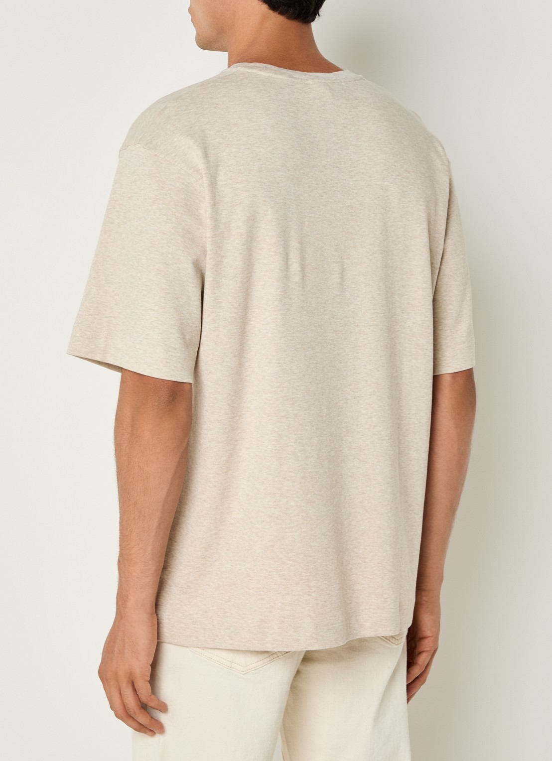 Profuomo T-shirt met stretch - achterkant beige