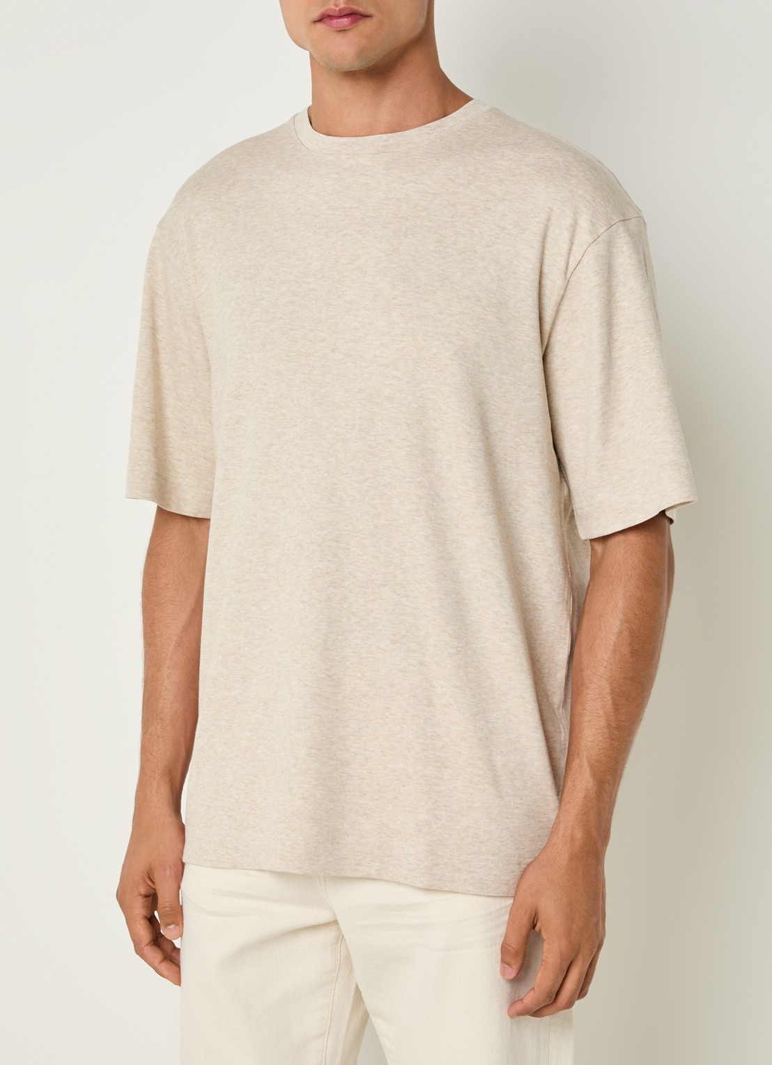Profuomo T-shirt met stretch - detail 4 beige