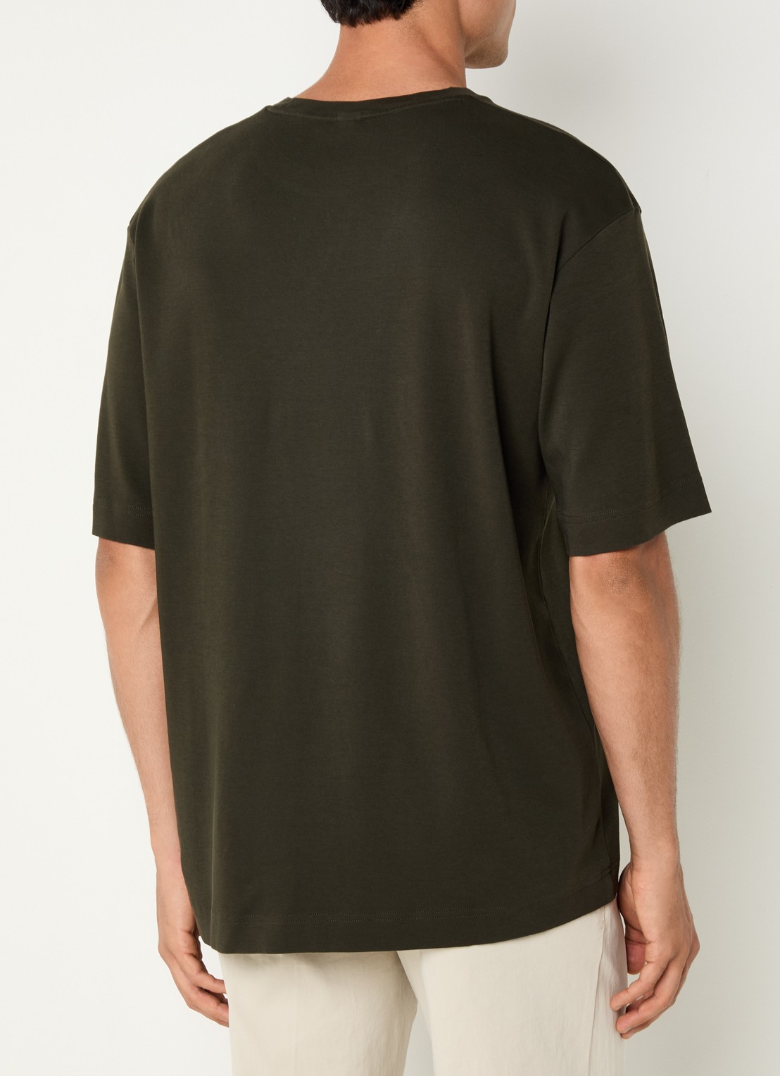 Profuomo T-shirt met stretch - achterkant 4 bronsgroen