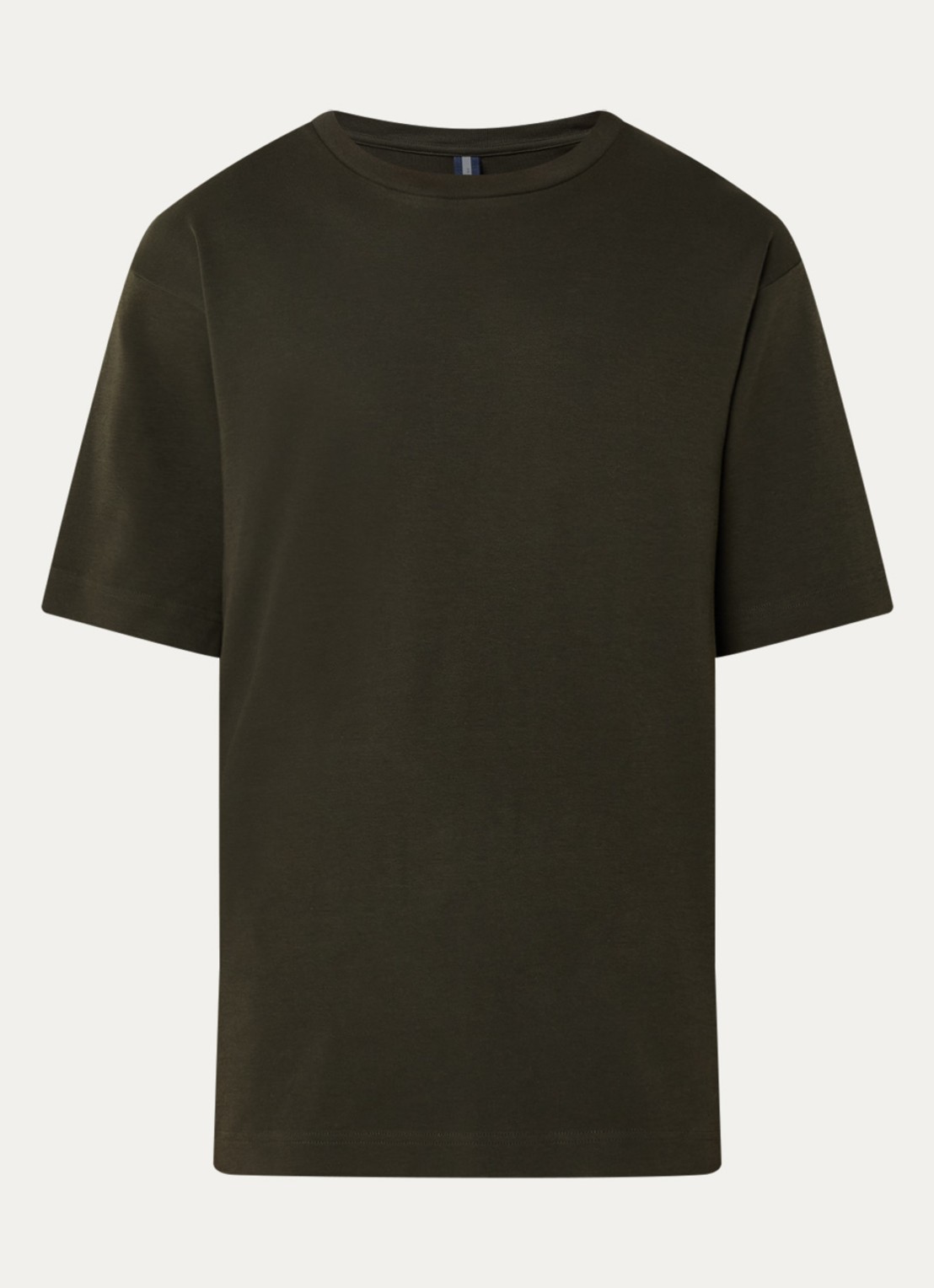 Profuomo T-shirt met stretch - voorkant bronsgroen