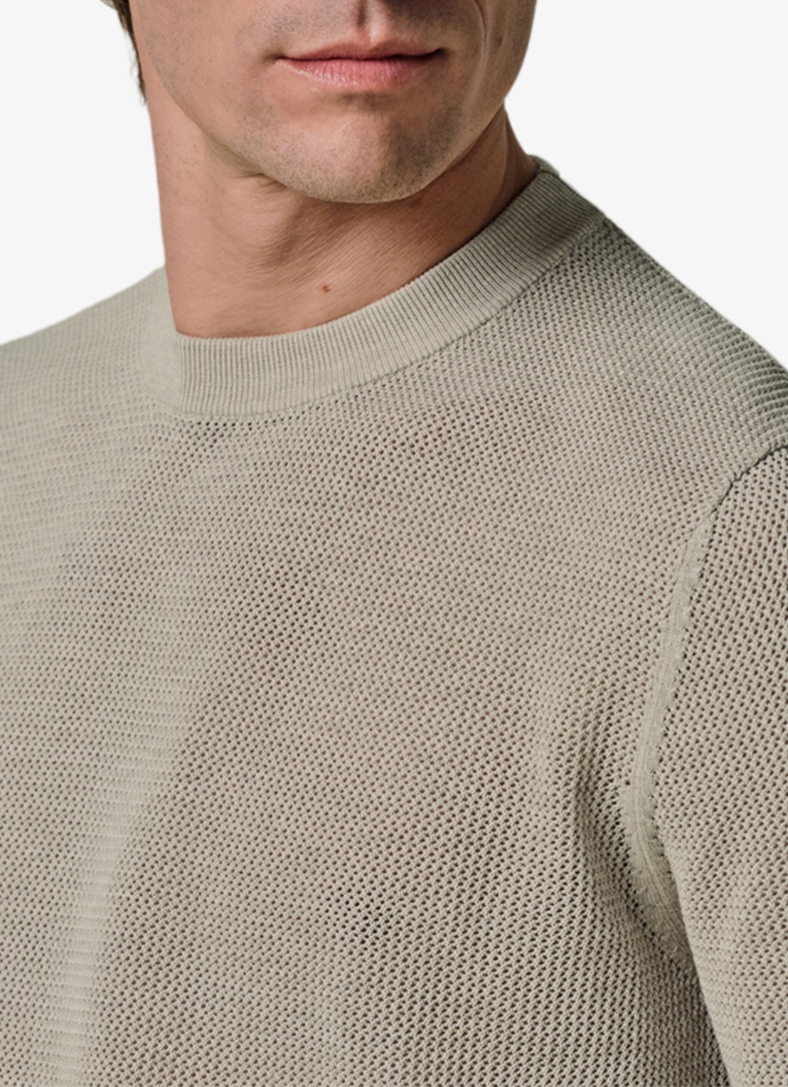 Profuomo T-shirt met structuur - detail 4 beige