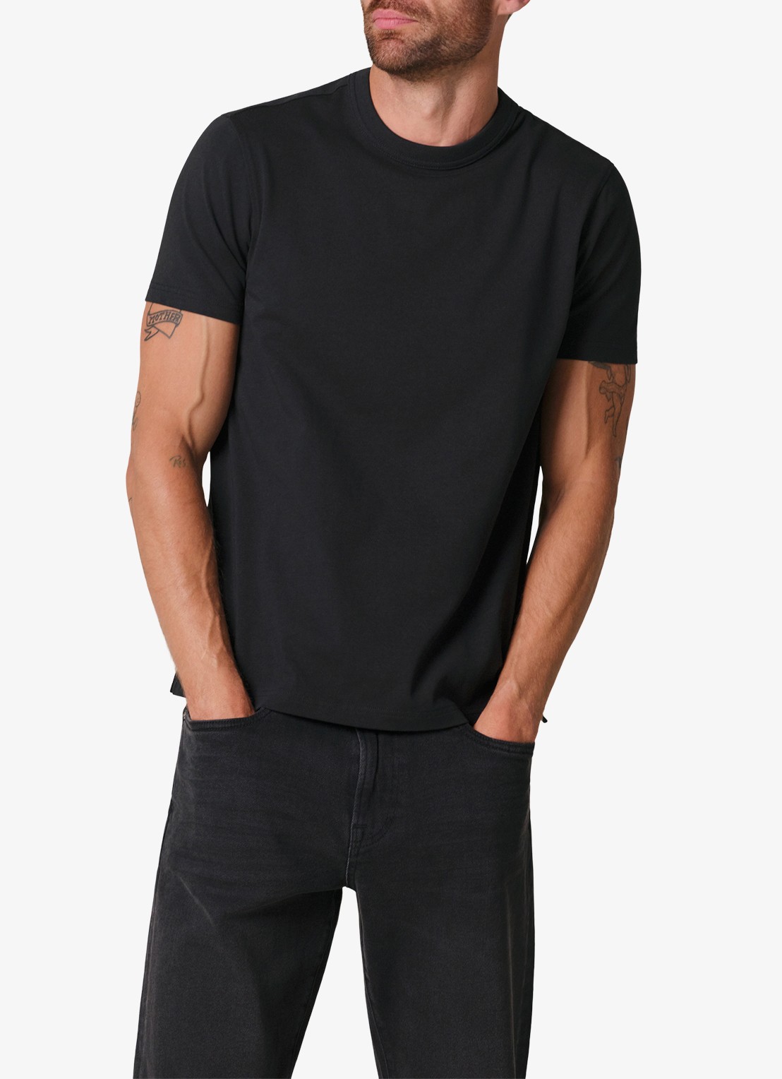 Profuomo T-shirt van jersey - detail zwart