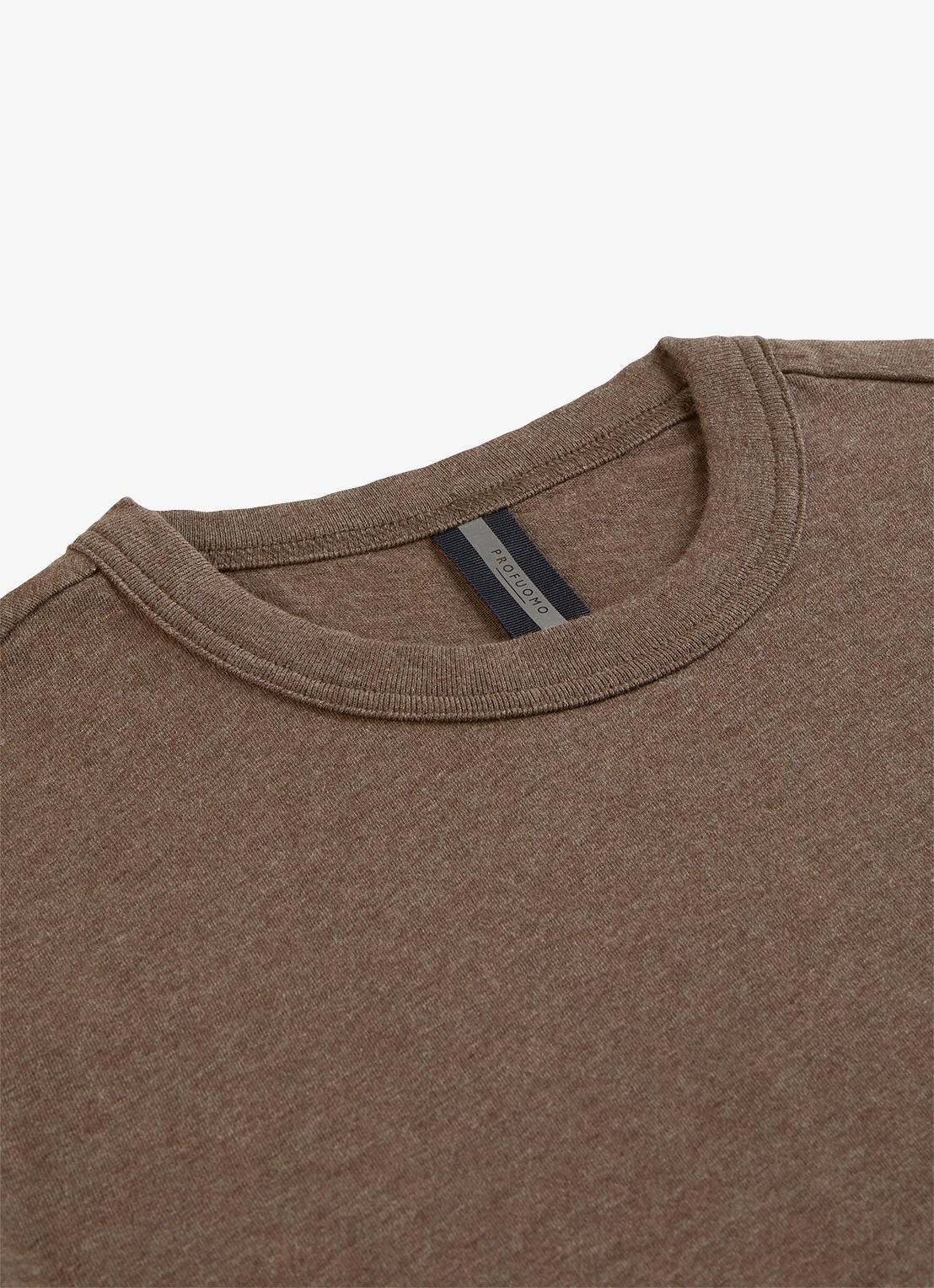 Profuomo T-shirt van jersey - detail 3 donkerbruin
