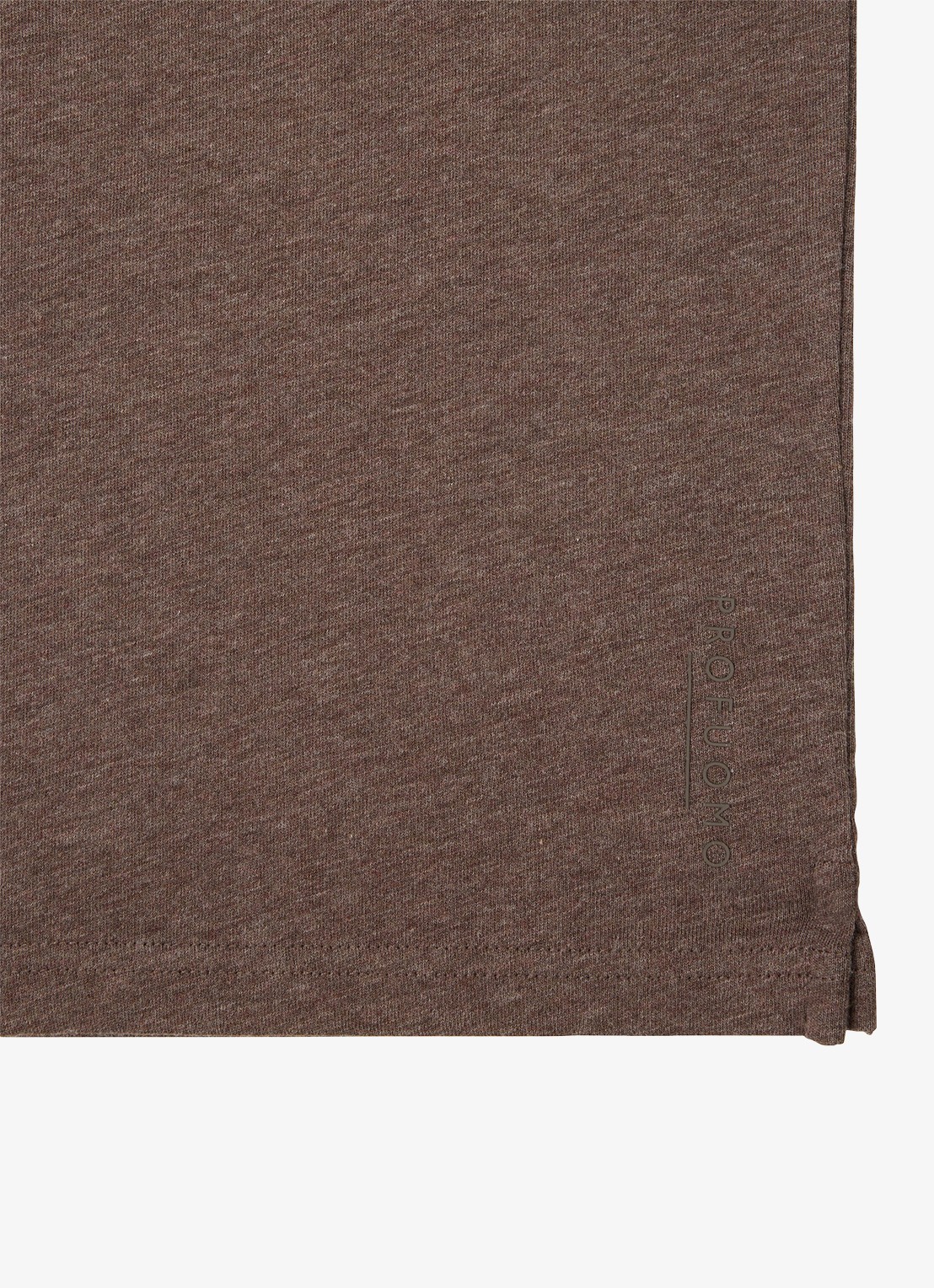 Profuomo T-shirt van jersey - detail 4 donkerbruin