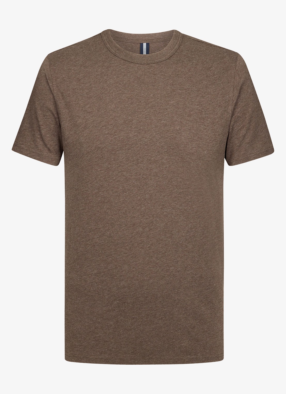Profuomo T-shirt van jersey - voorkant 6 donkerbruin