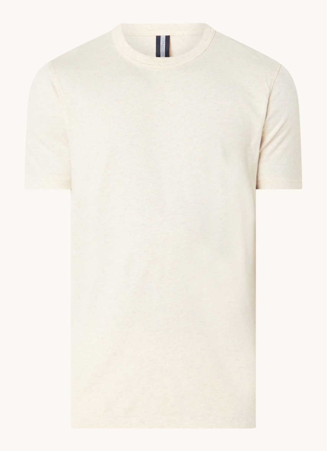 Profuomo T-shirt van katoen met gemêleerd dessin - voorkant 2 beige