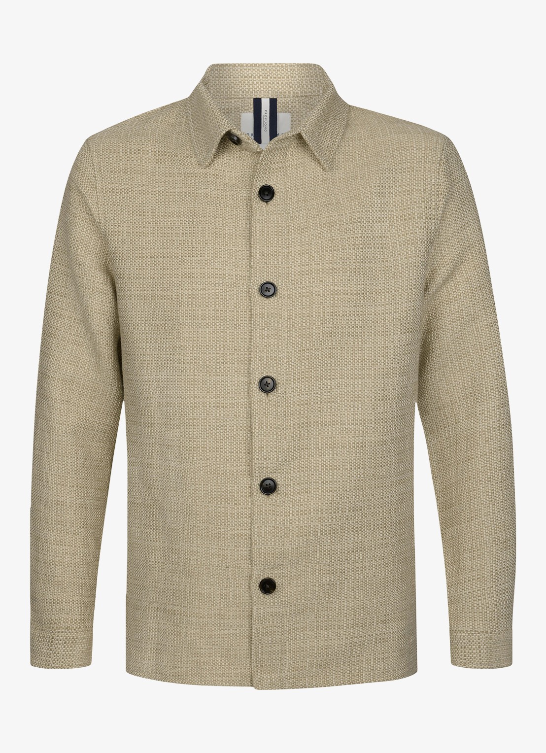 Profuomo Textured overshirt van linen - detail 5 beige