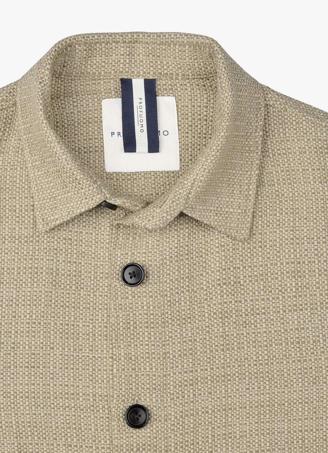 Profuomo Textured overshirt van linen - detail 6 beige