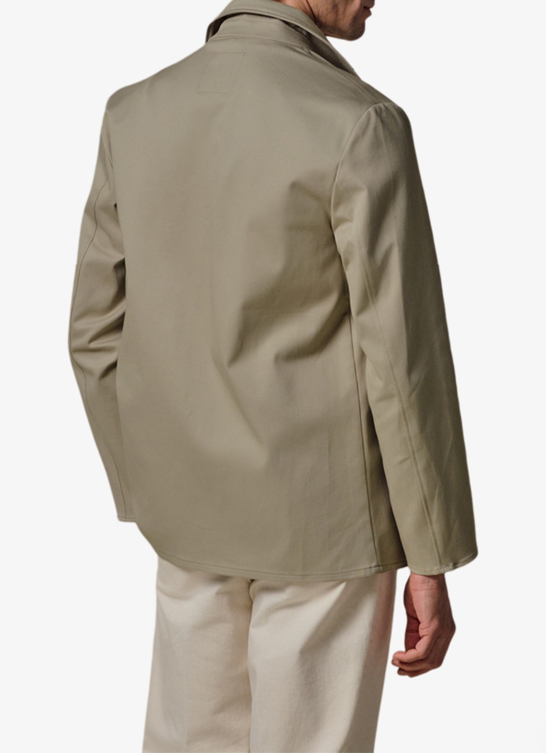 Profuomo Twill overshirt met zipper - achterkant 4 beige