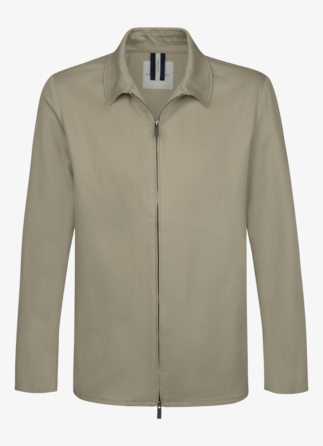 Profuomo Twill overshirt met zipper - detail 2 beige