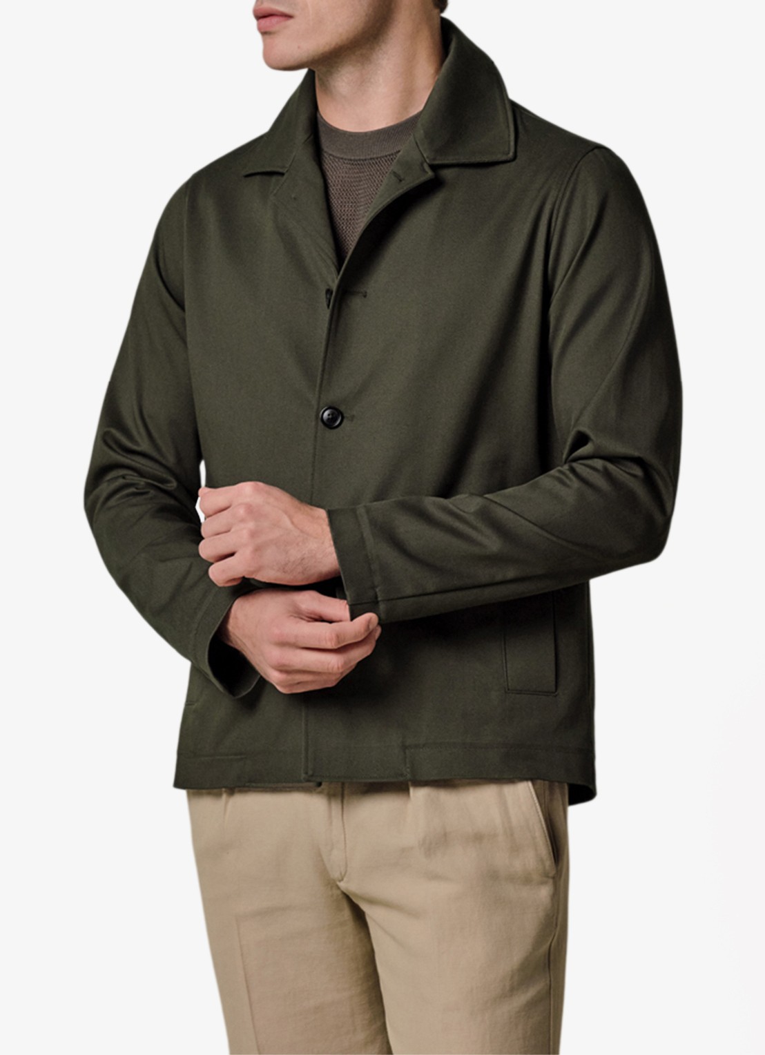 Profuomo Twill overshirt - detail 4 groen