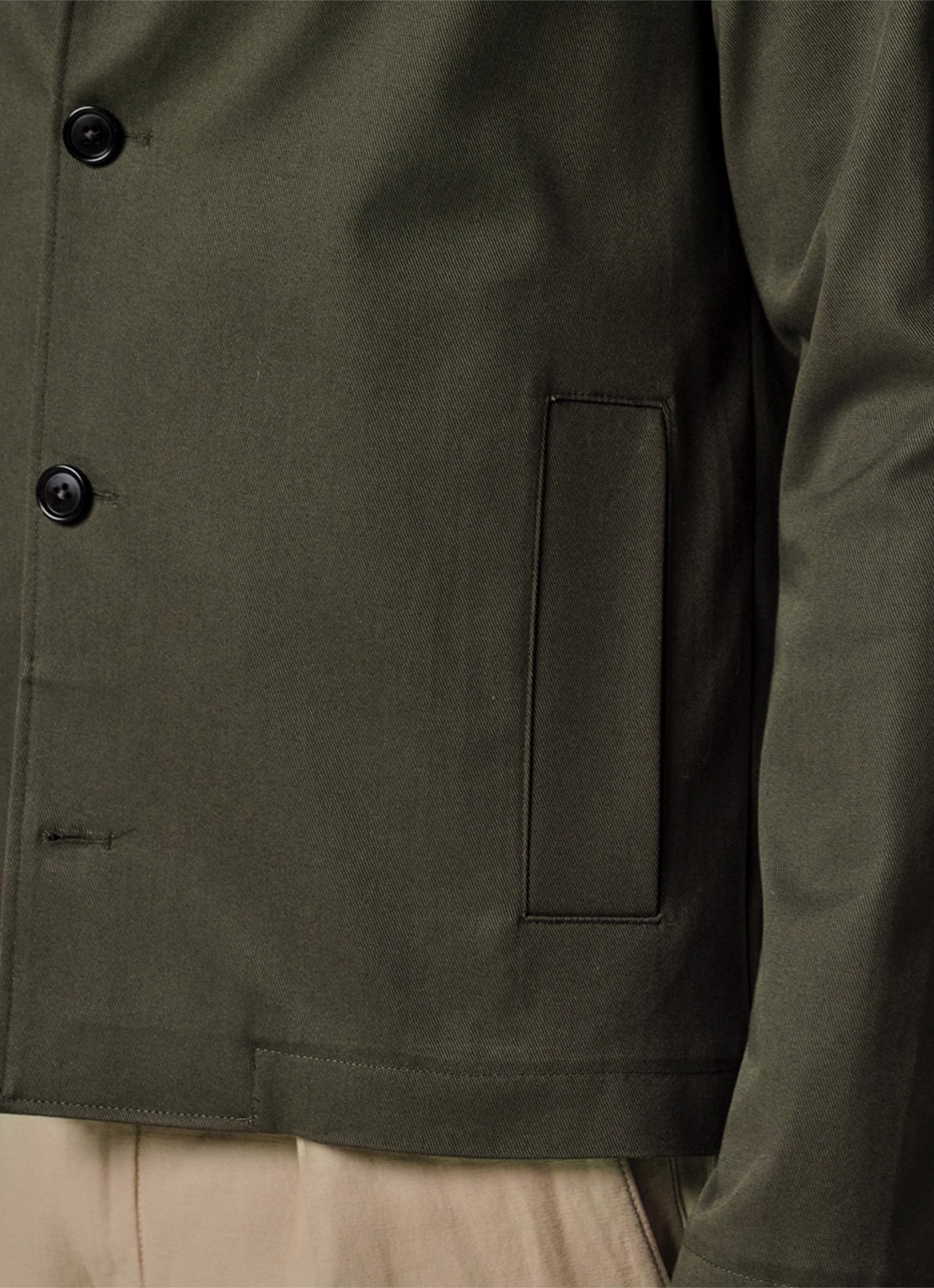 Profuomo Twill overshirt - voorkant 2 groen