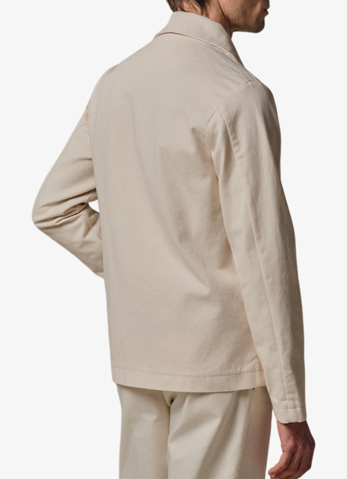 Profuomo Twill overshirt - achterkant 4 gebroken wit
