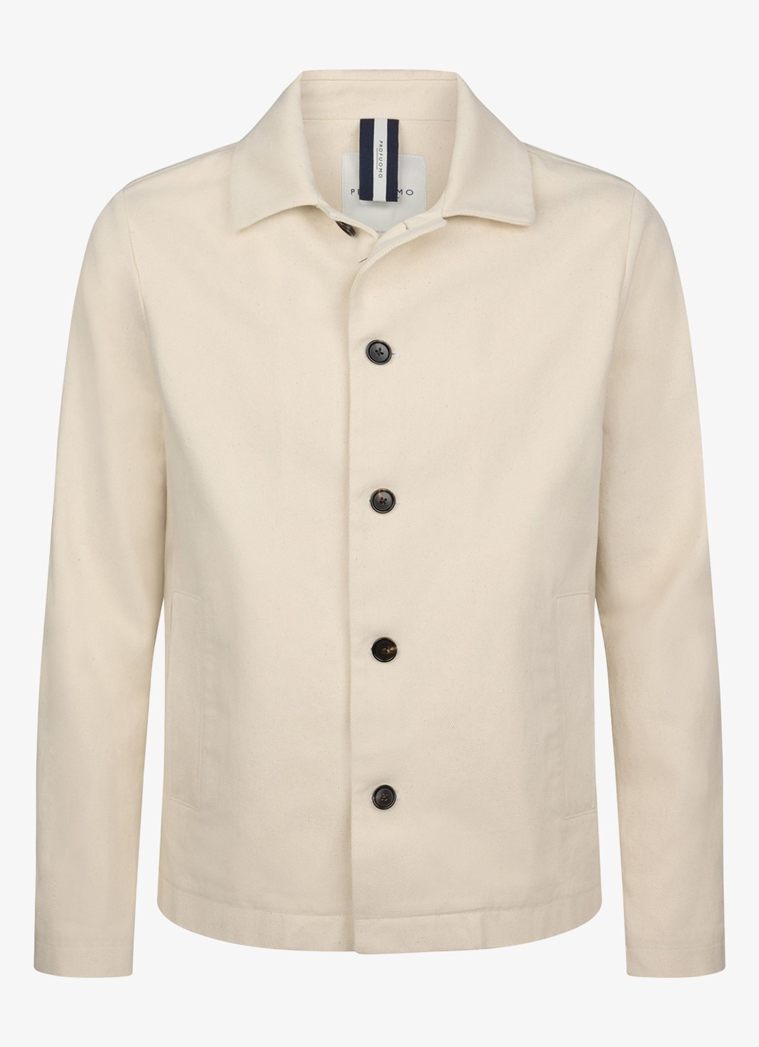 Profuomo Twill overshirt - detail 2 gebroken wit