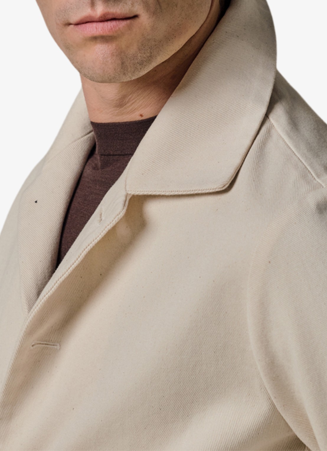 Profuomo Twill overshirt - voorkant 5 gebroken wit