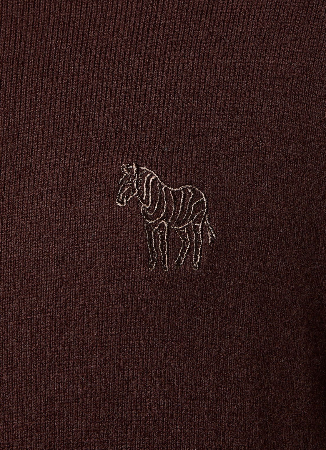 PS Paul Smith Fijngebreide vest in wolblend met logoborduring - detail 4 donkerbruin