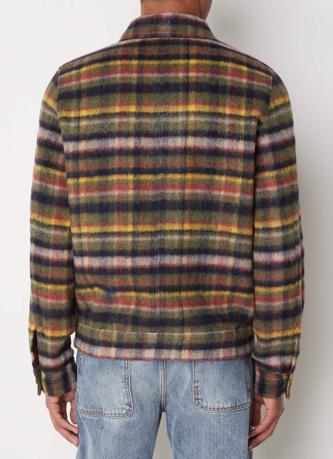 PS Paul Smith Jack in wolblend met ruitdessin en steekzakken - achterkant groen