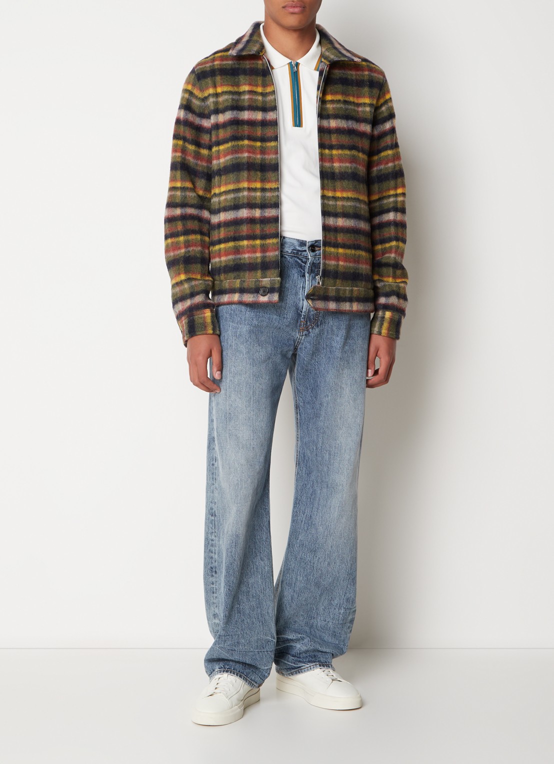 PS Paul Smith Jack in wolblend met ruitdessin en steekzakken - voorkant 6 groen