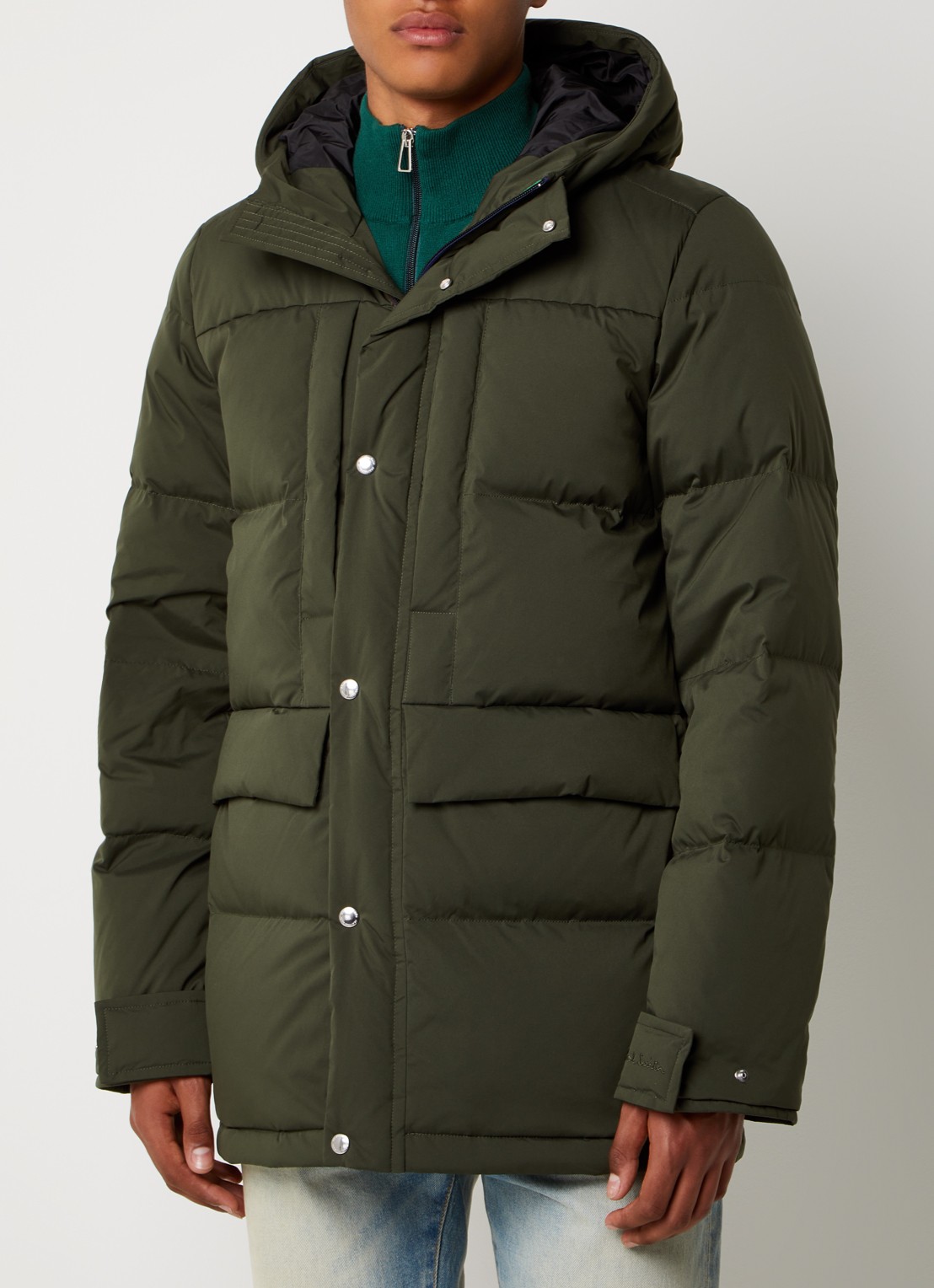 PS Paul Smith Puffer jack met donsvulling en steekzakken - detail 4 legergroen