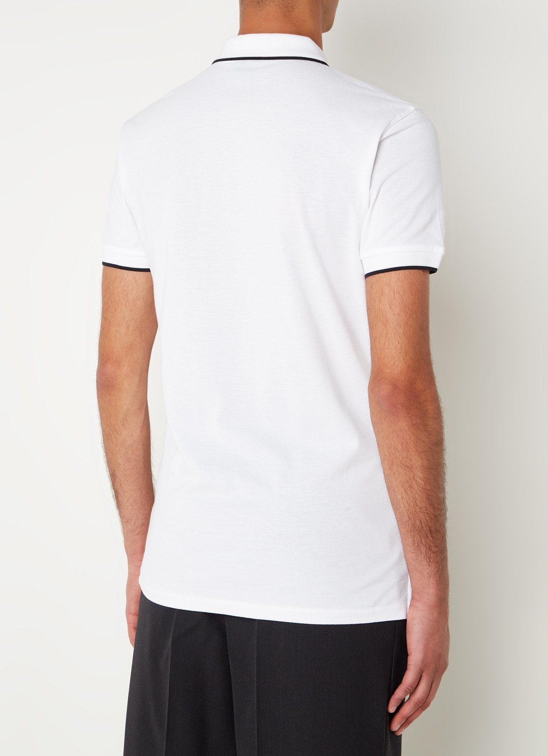 PS Paul Smith Regular fit polo van  katoen met borduring - achterkant wit