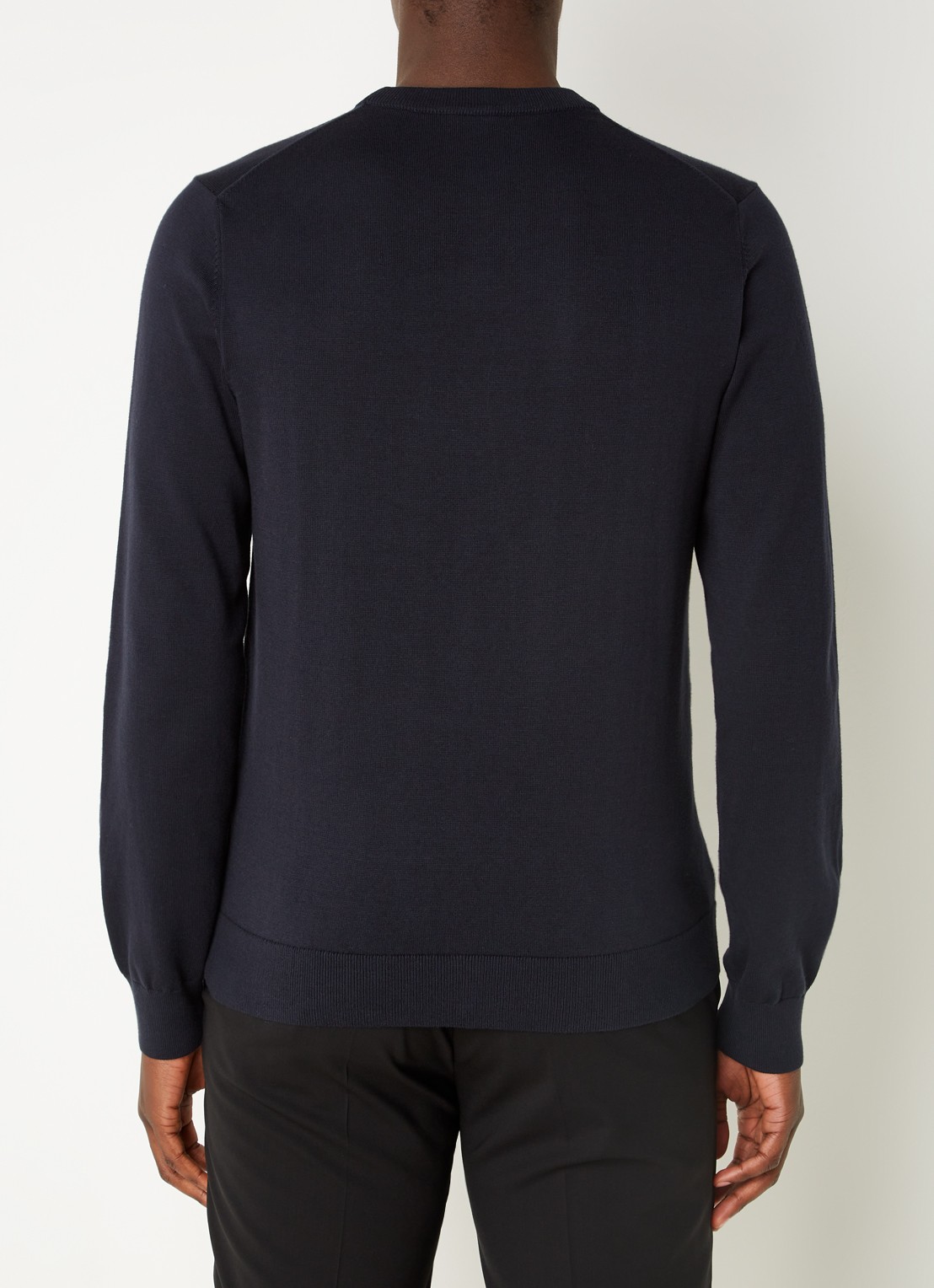 PS Paul Smith Sweater van  katoen met logoborduring - achterkant donkerblauw