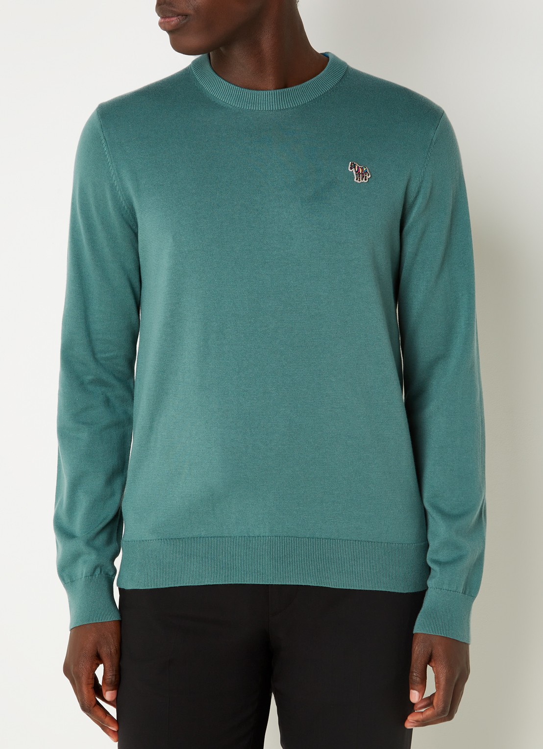 PS Paul Smith Sweater van  katoen met logoborduring - detail 4 groen