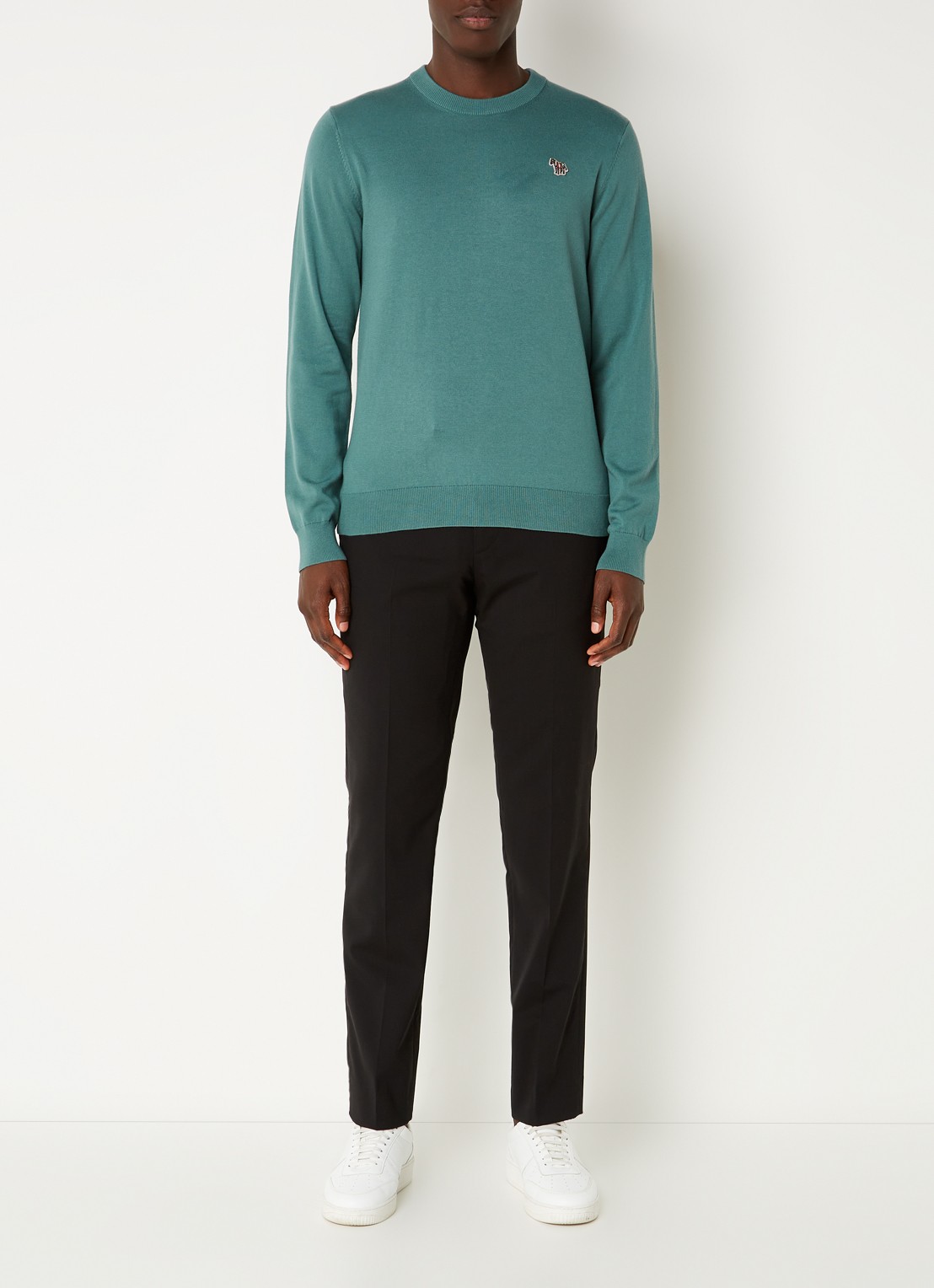 PS Paul Smith Sweater van  katoen met logoborduring - voorkant 3 groen
