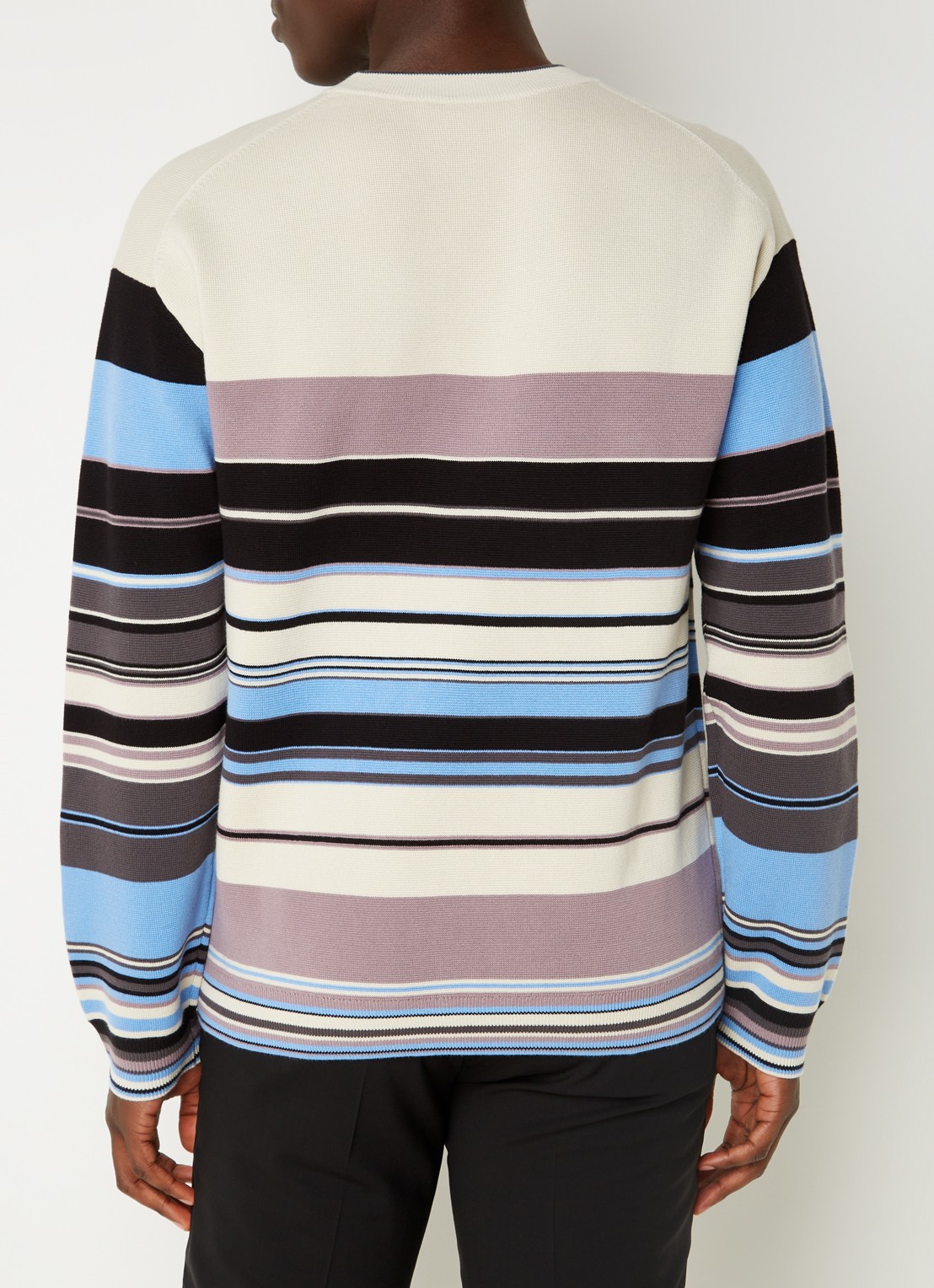 PS Paul Smith Sweater van  katoen met streepprint - achterkant 5 donkerbeige
