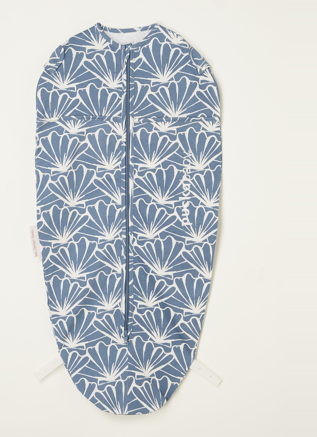 Puckababy Original mini slaapzak met print - voorkant 2 staalblauw