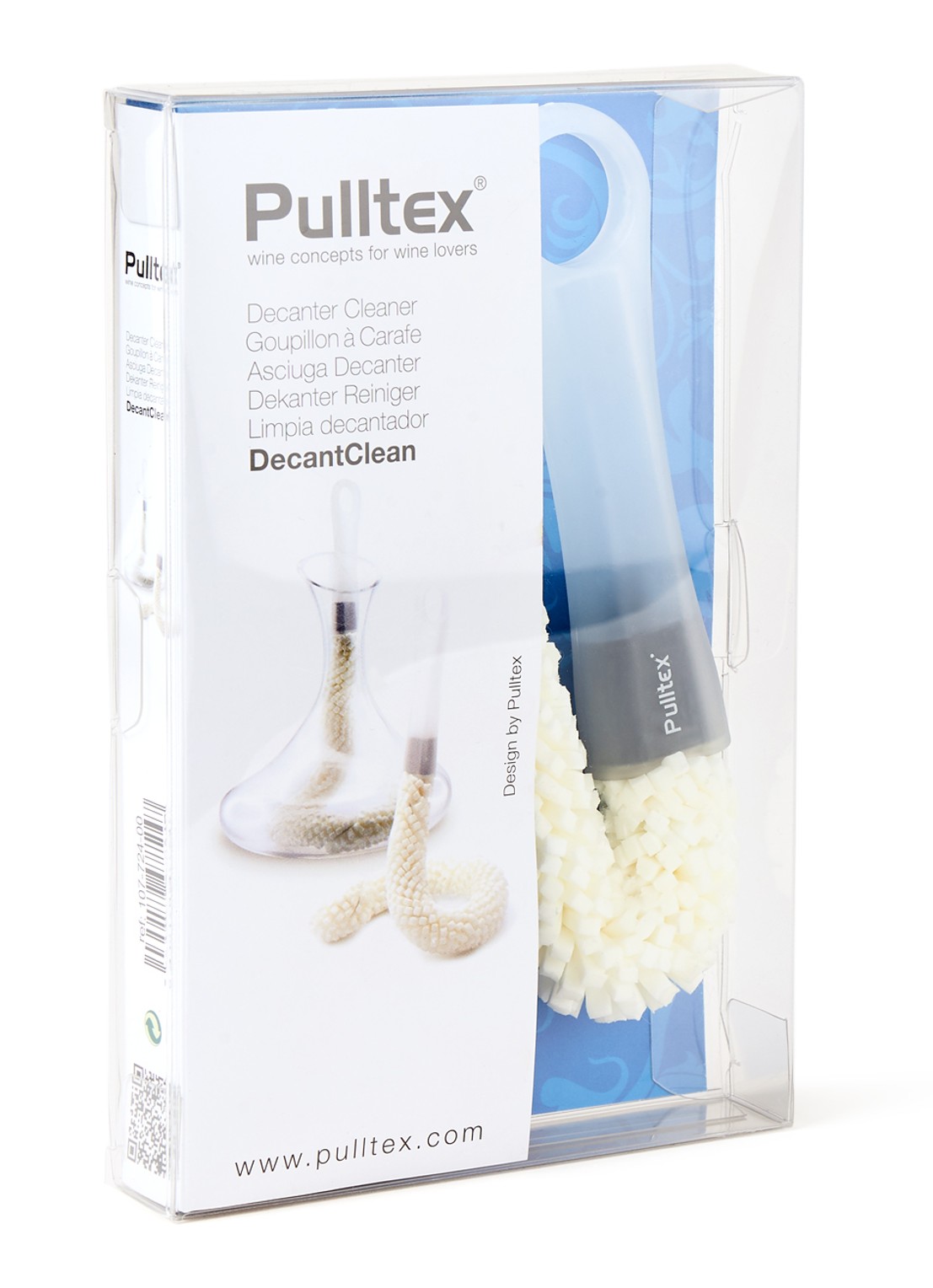 Pulltex DecantCleaner reinigingsborstel voor decanteerkaraf - voorkant wit