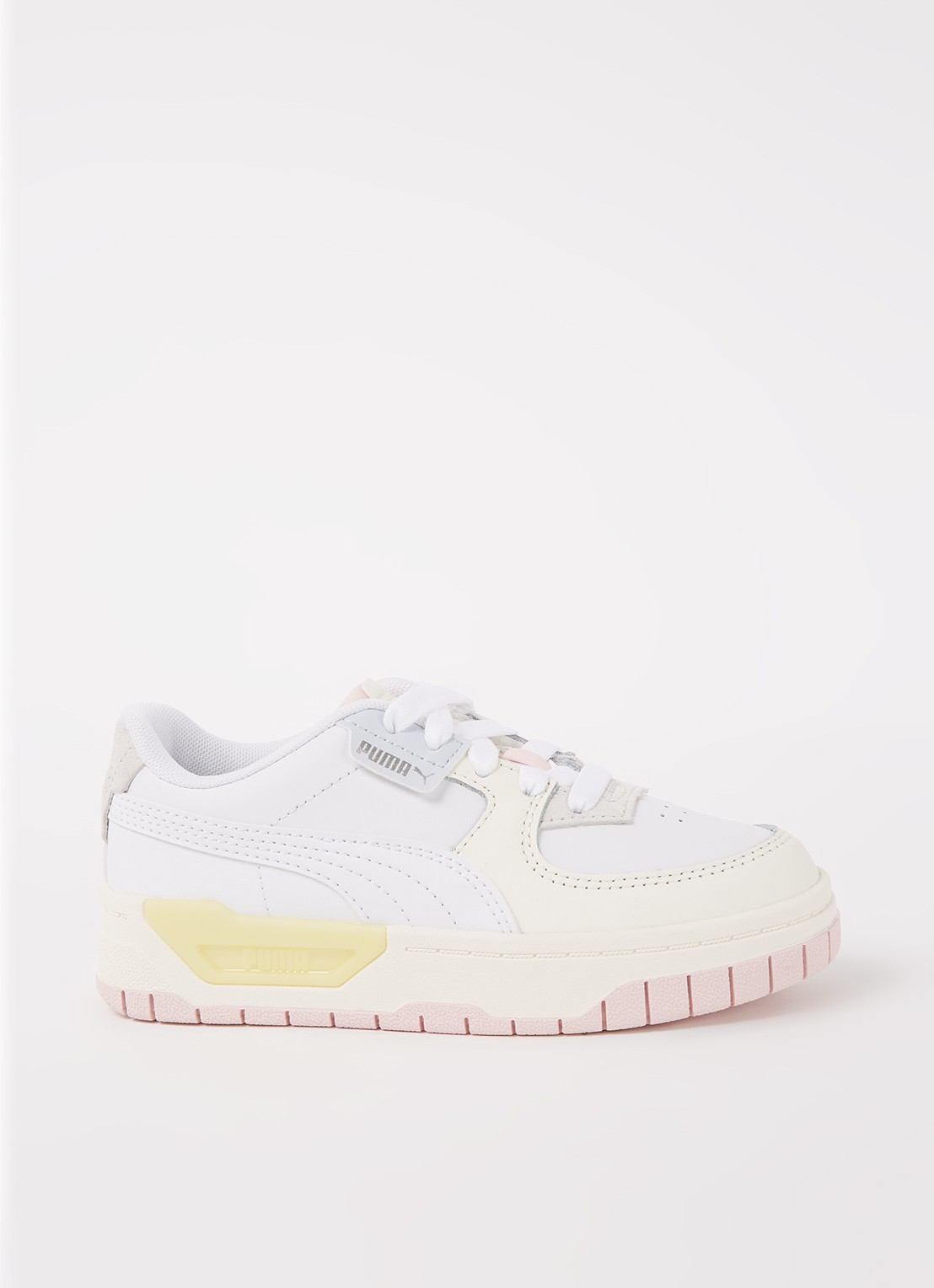 Puma Cali Dream sneaker met leren details - voorkant wit